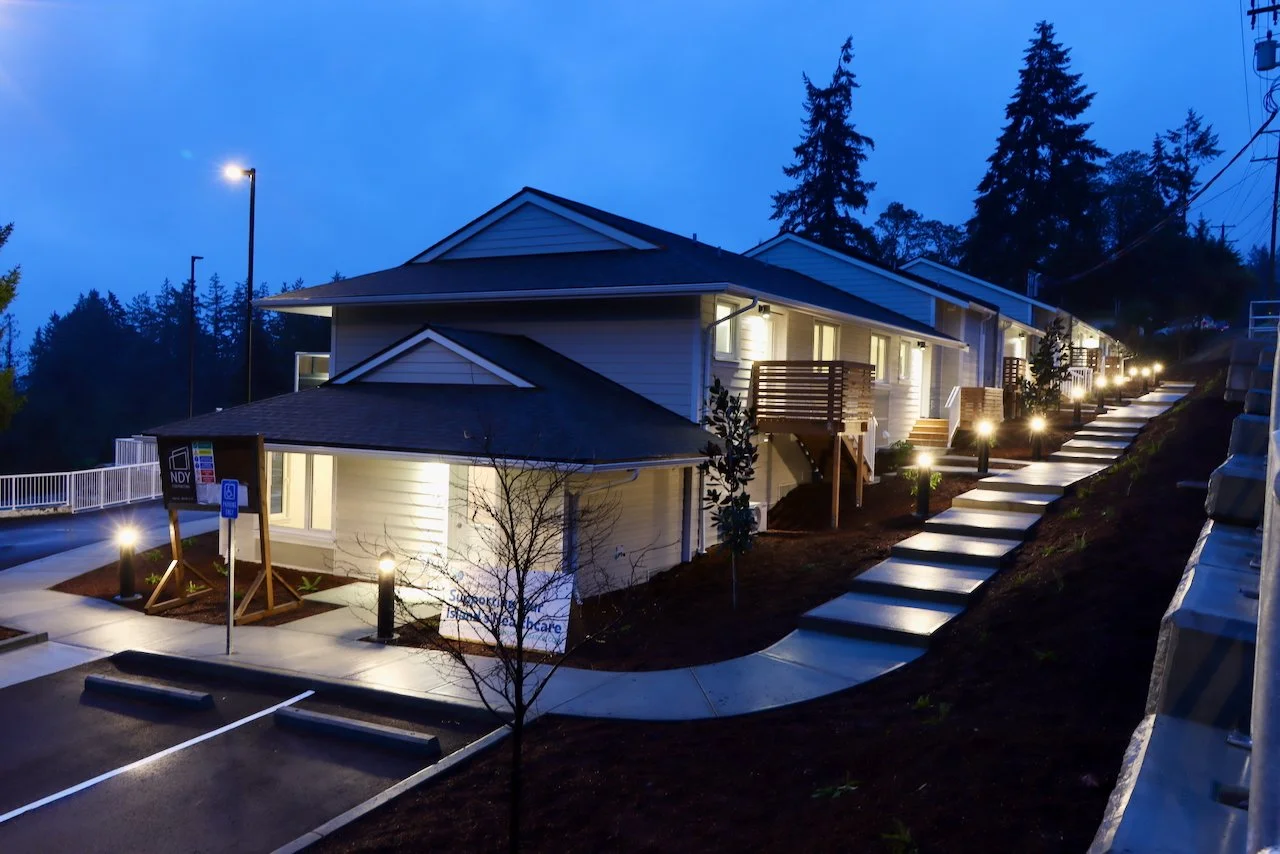 NDY Contracting constructing staff housing on Salt Spring Island for the Lady Minto Hospital Foundation. Purpose-built multi-family housing delivered with quality, care, and community focus
