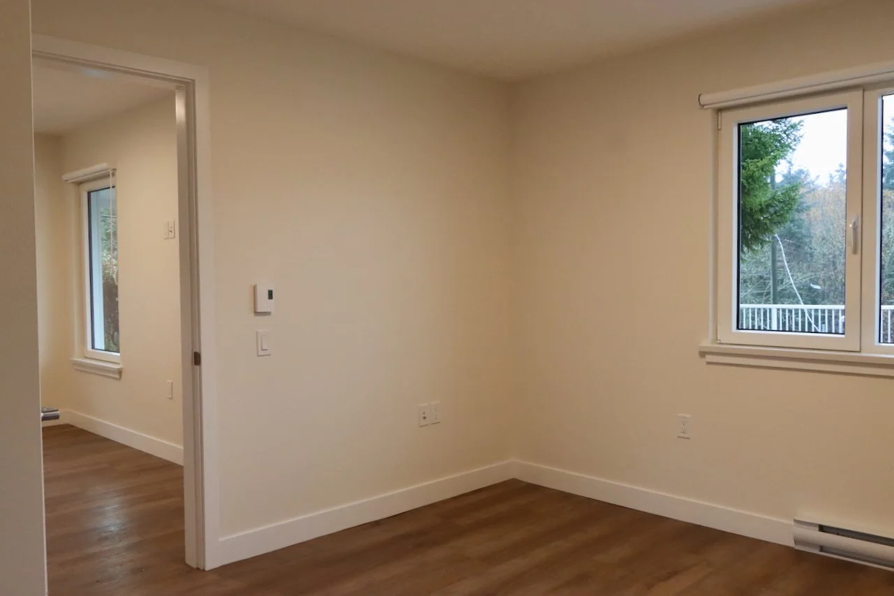 Interior construction details from the completed Salt Spring Island staff housing project. NDY Contracting delivered practical, high-quality finishes for long-term use.