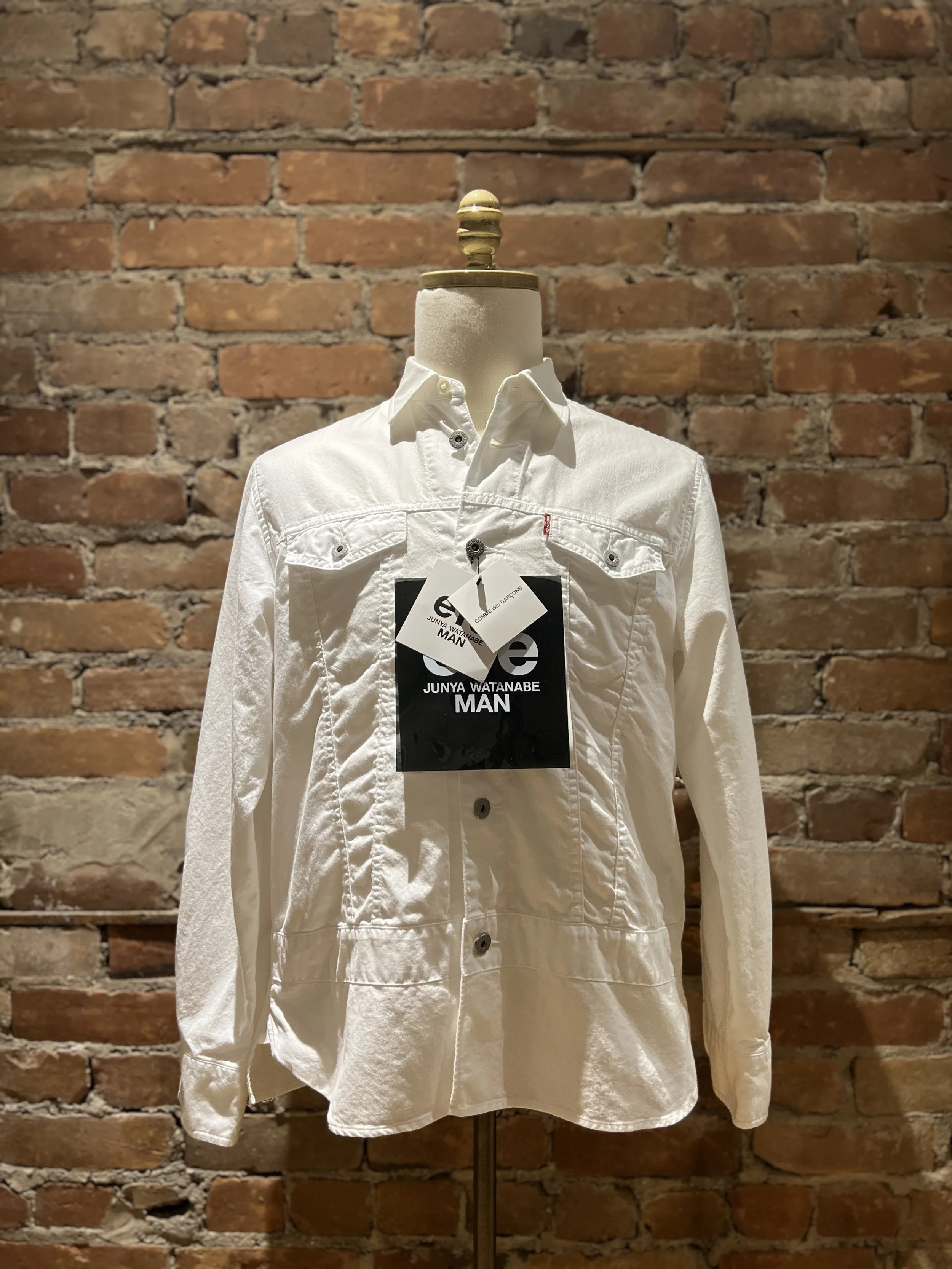 NWT Junya Watanabe MAN x Levi's White Hybrid Trucker Shirt - Size M