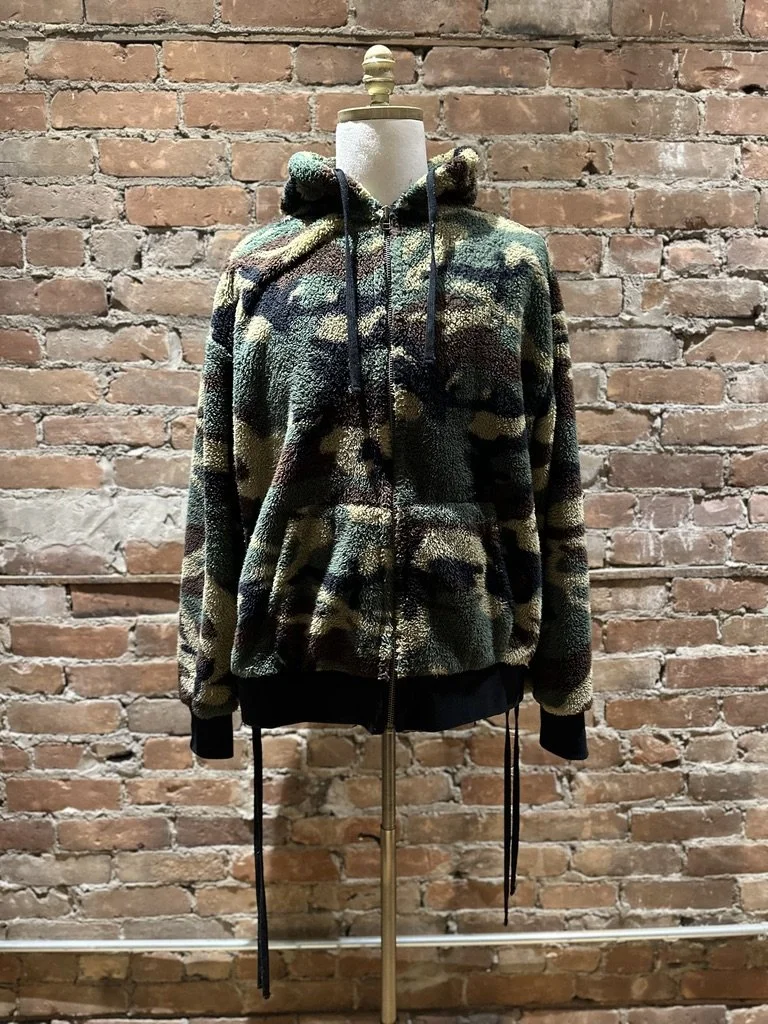Faith Connexion Camo Teddy Fleece Hoodie
