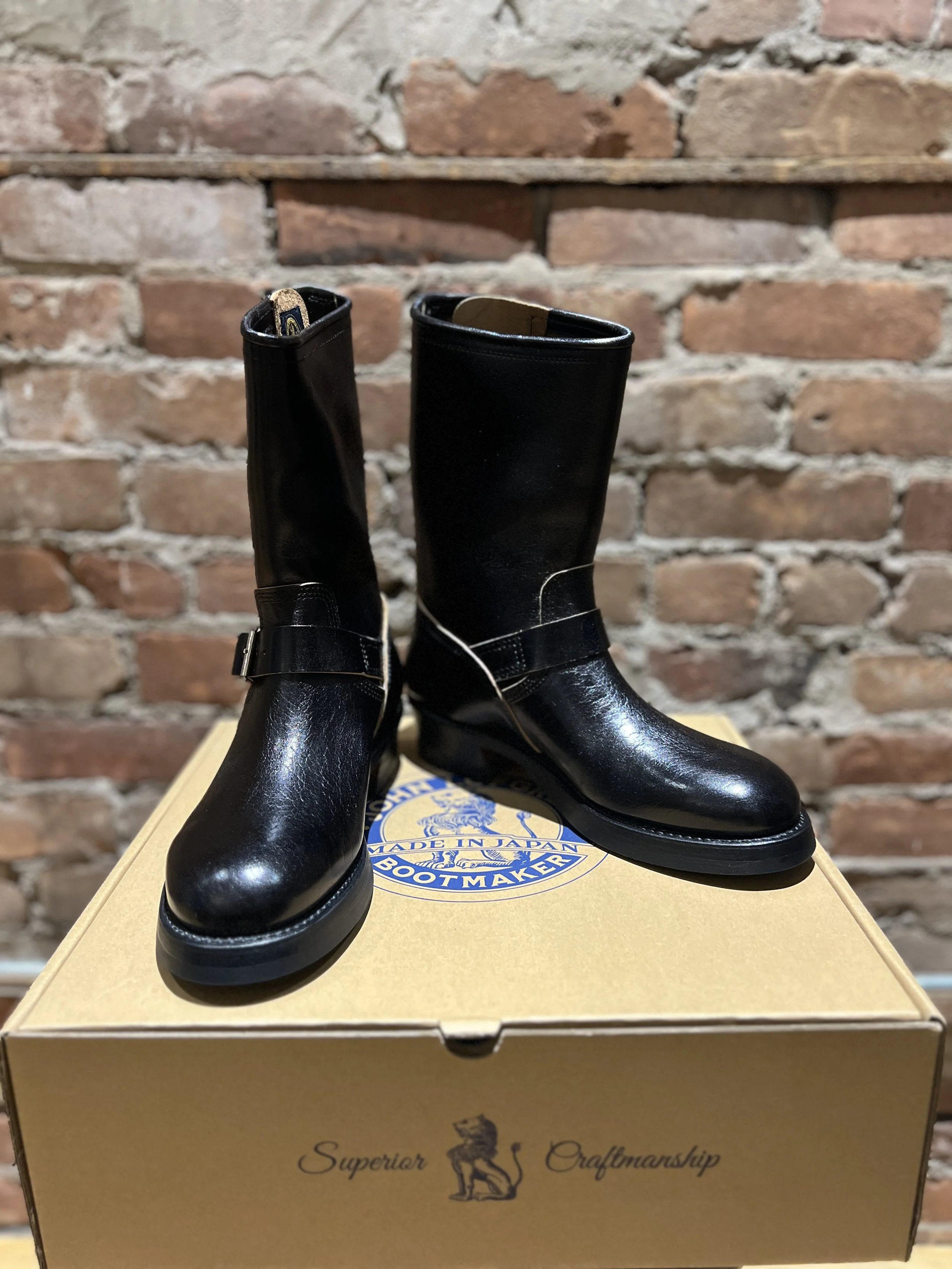 John Lofgren Wabash Engineer Boots – Shinki Hikaku Horsebutt Black