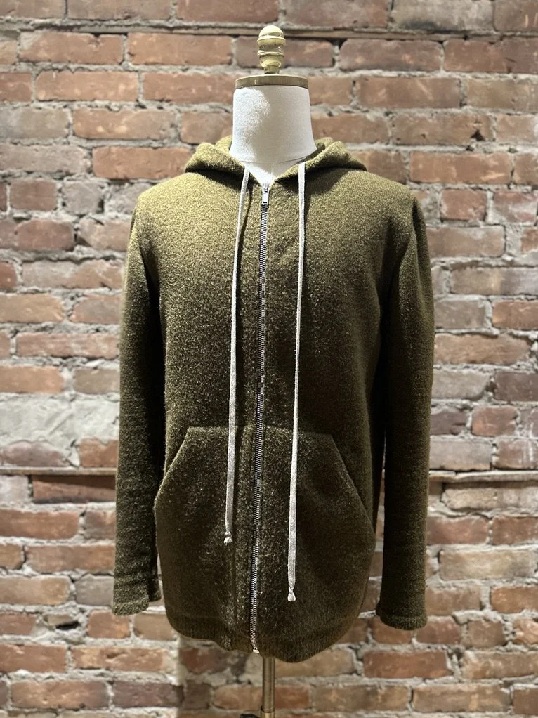 Rick Owens DRKSHDW Textured Zip Hoodie – Olive – Size S