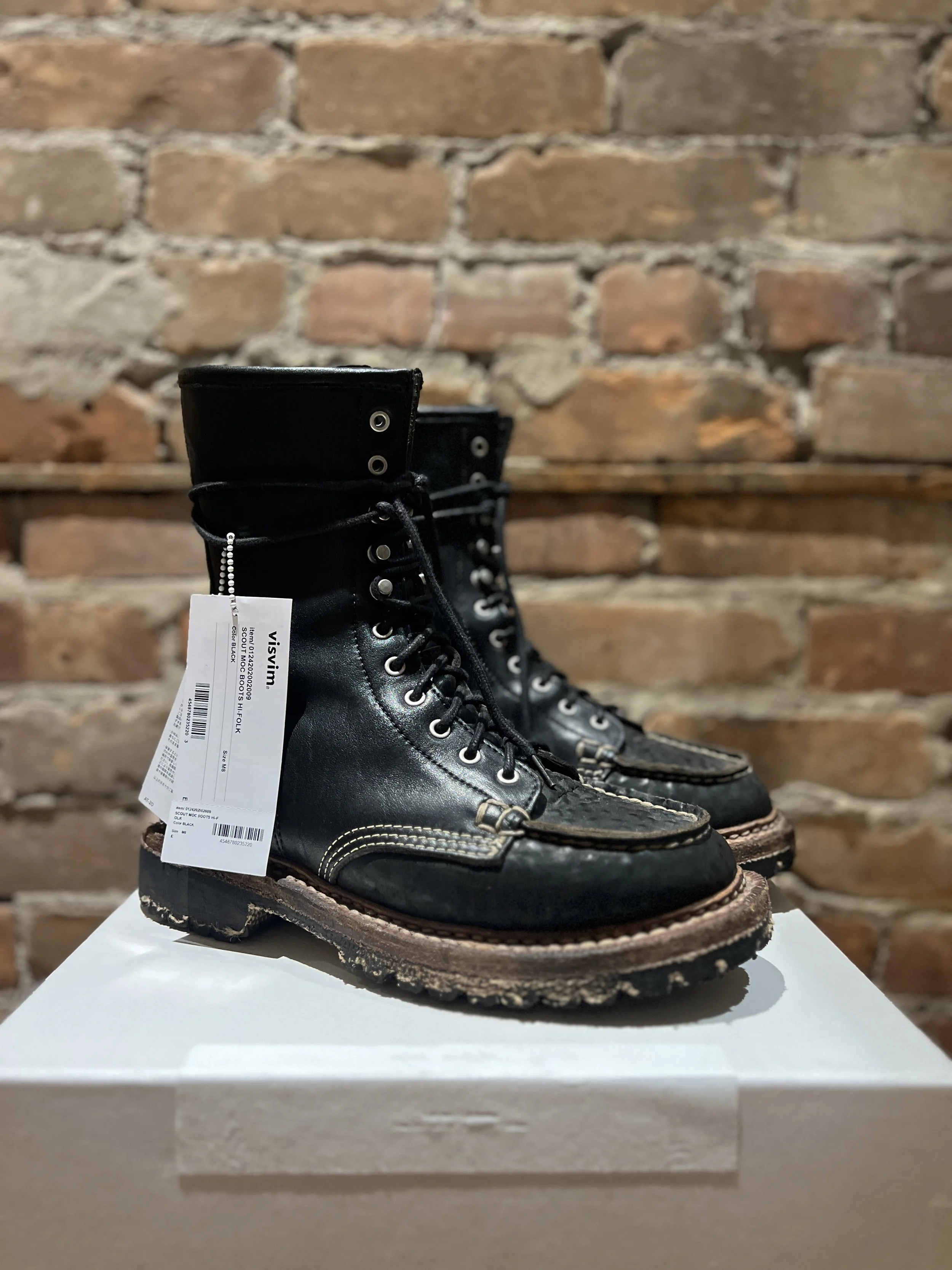 NWT VISVIM Scout Moc Boots Hi-Folk - Black - Size US M8