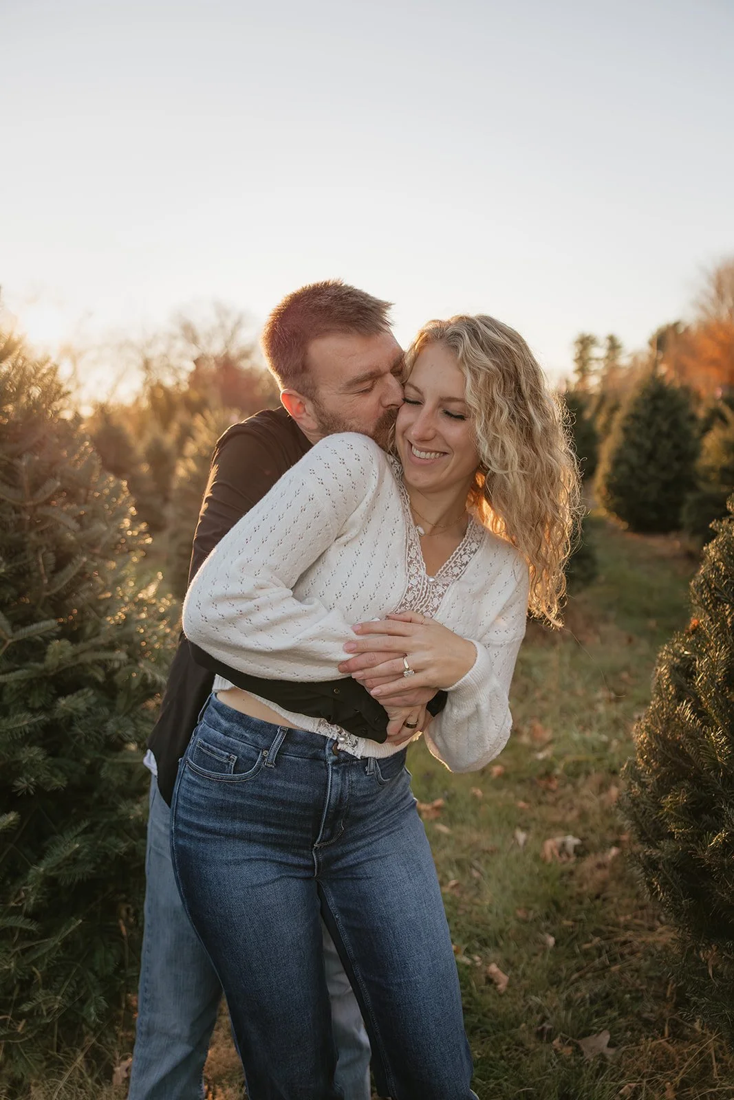 Sunny fall engagement photos near Wisconsin Dells Wisconsin