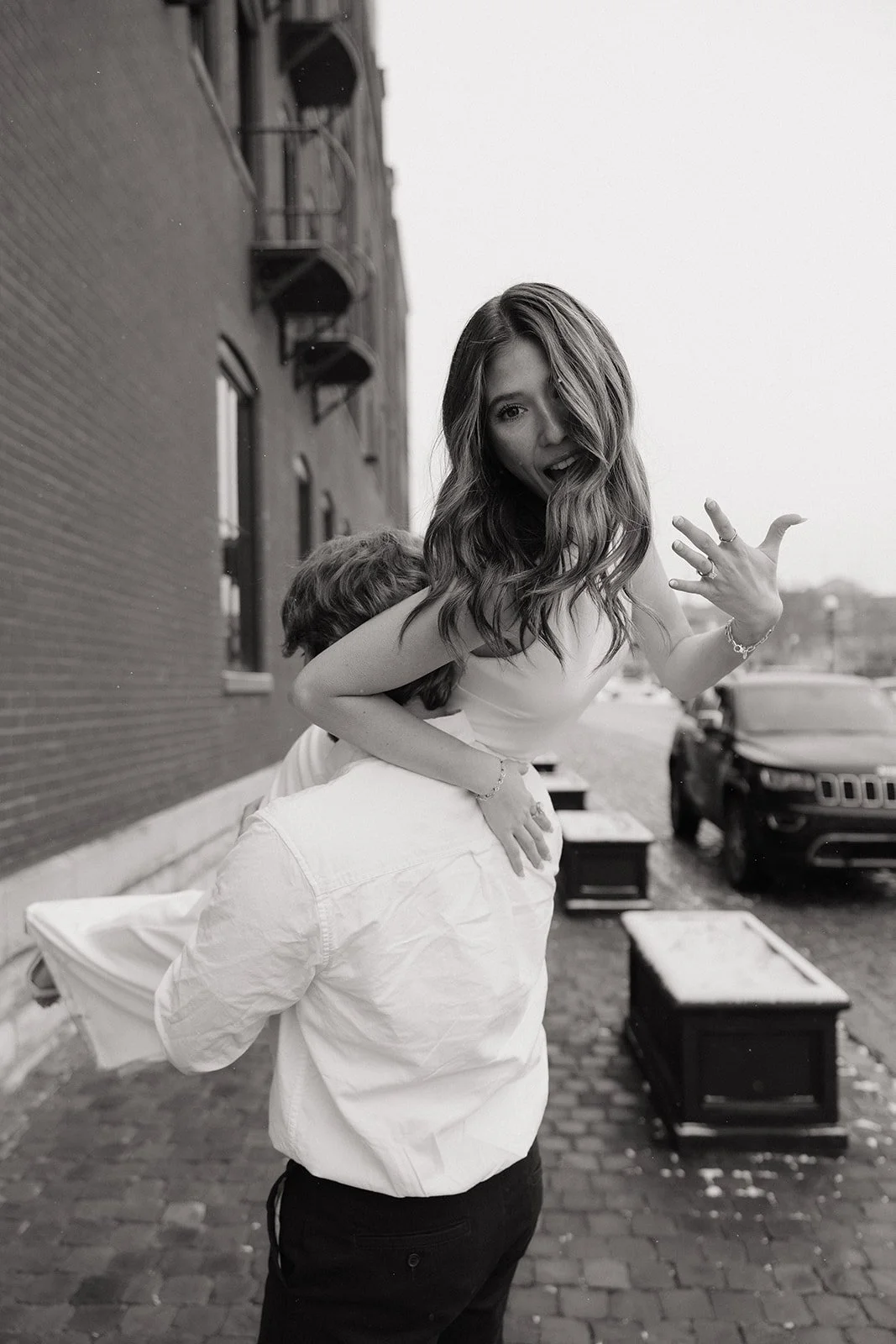 Candid engagement photos in La Crosse Wisconsin