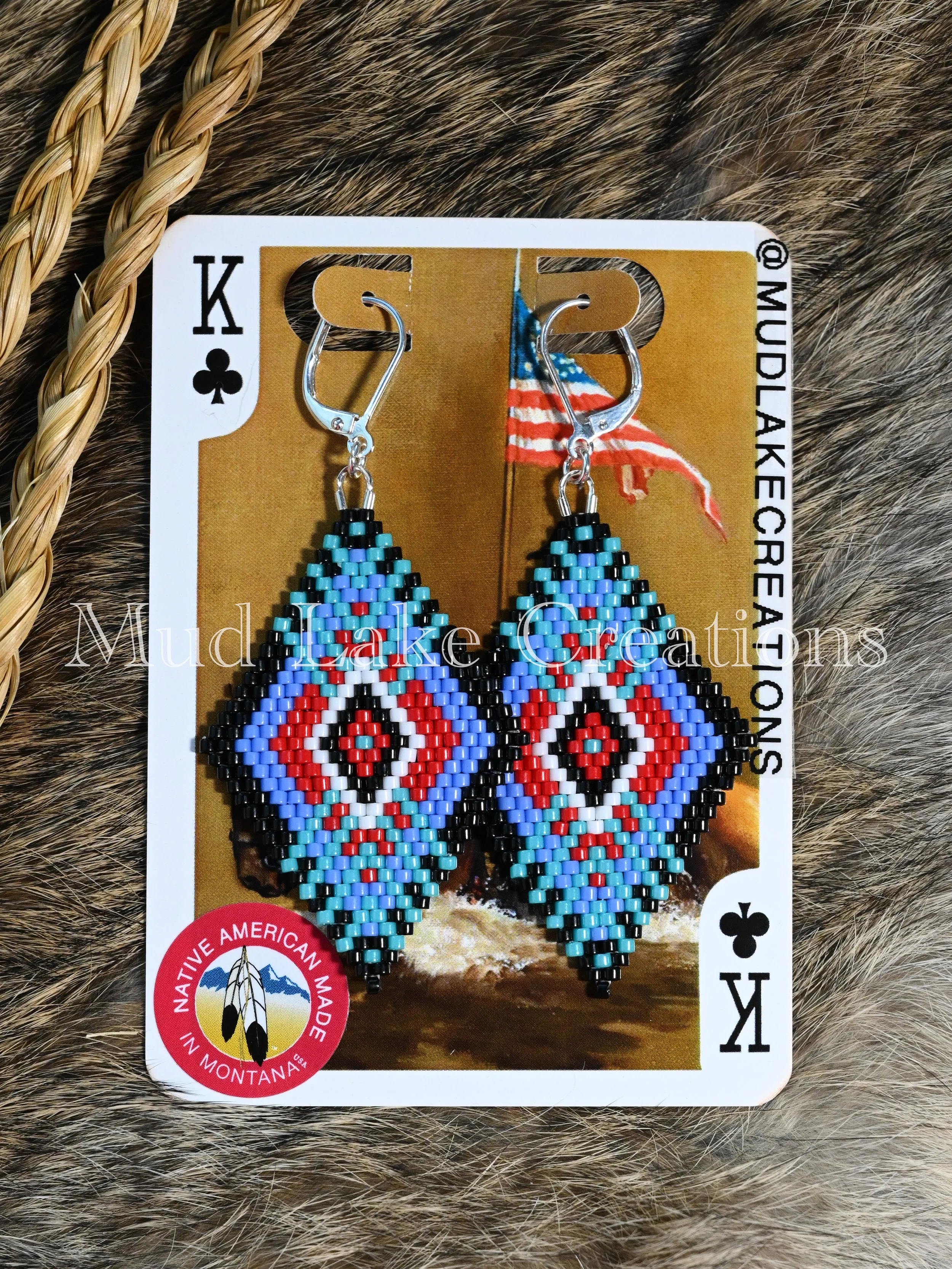 Large Brick Stitched Earrings