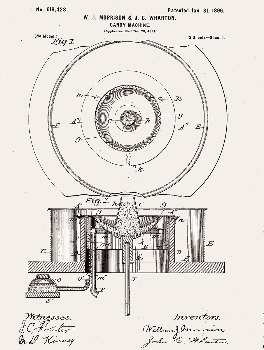 Morrison and Wharton's 1899 patent, Candy Machine. Credits: United States Patent Office.