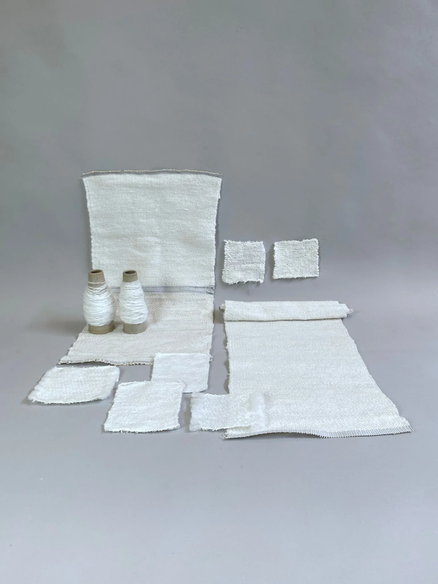 The Polyfloss Factory, samples of textiles made out of Polyfloss recycled plastic, with support from Jude Zantain, 2022. Credits: The Polyfloss Factory.