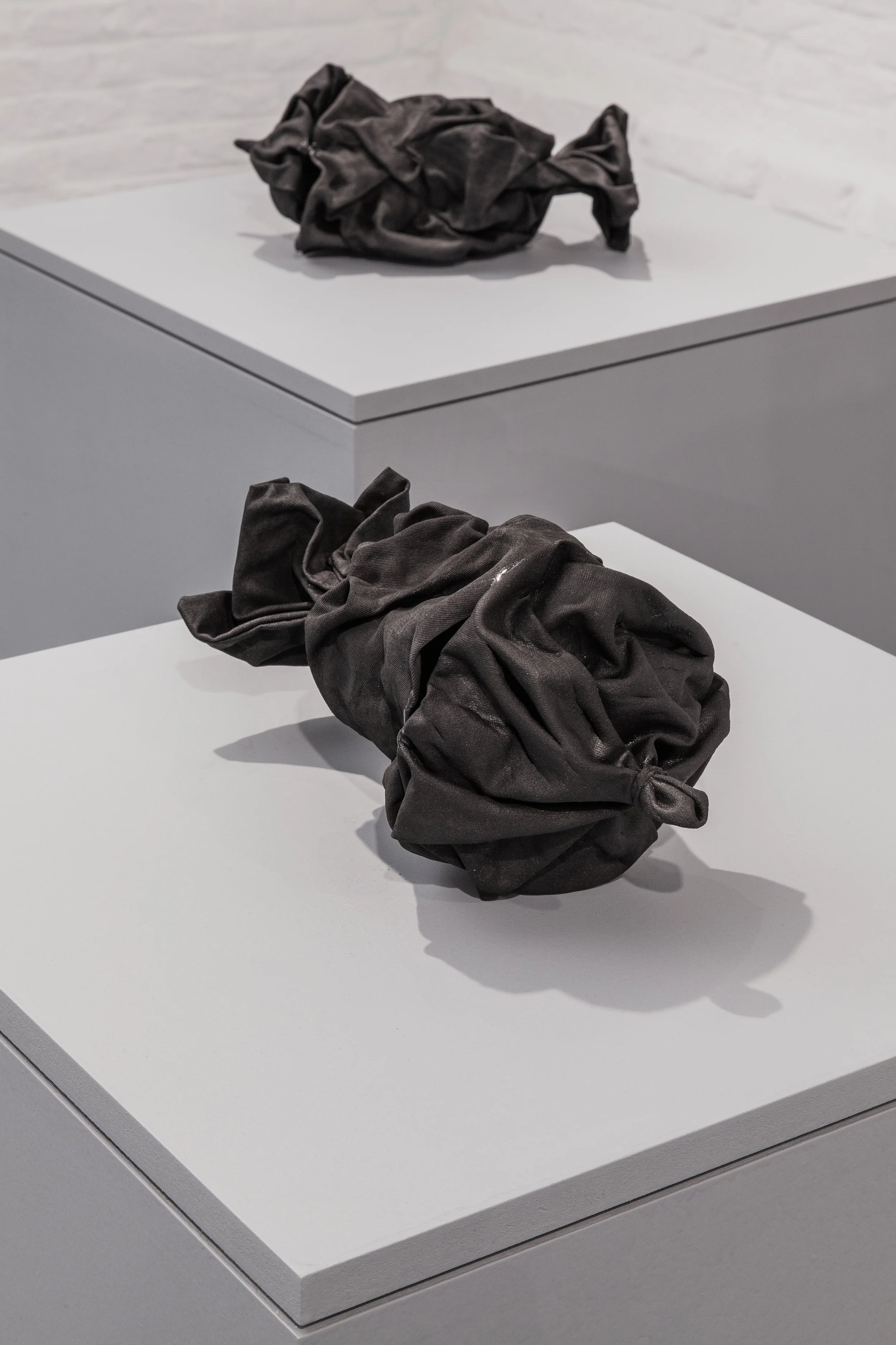 Jenna Kaes, Petrified urns out of cotton, using the petrification process, with Emile De Visscher, part of the Exhibition “Au Charbon!” at Grand-Hornu, 2023. Image credits: Emile Barret.