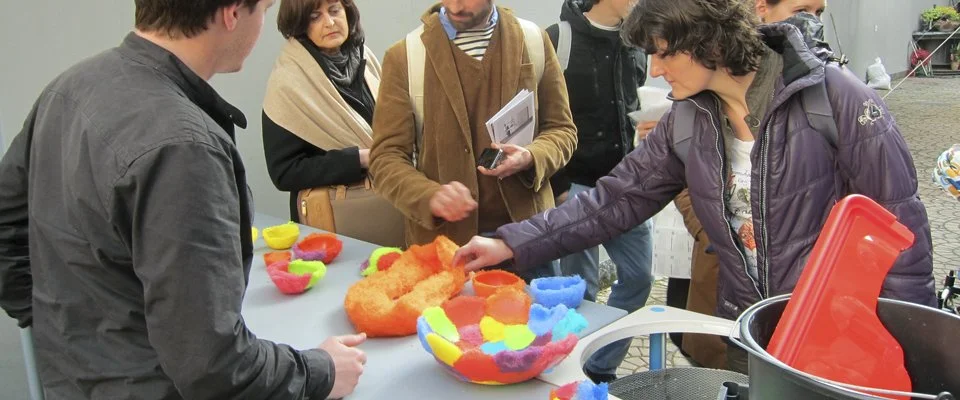 The Polyfloss Factory, first presentation at Milan Salone del Mobile, part of the PARADIZE exhibition of the RCA graduates, 2012. Credits: The Polyfloss Factory.