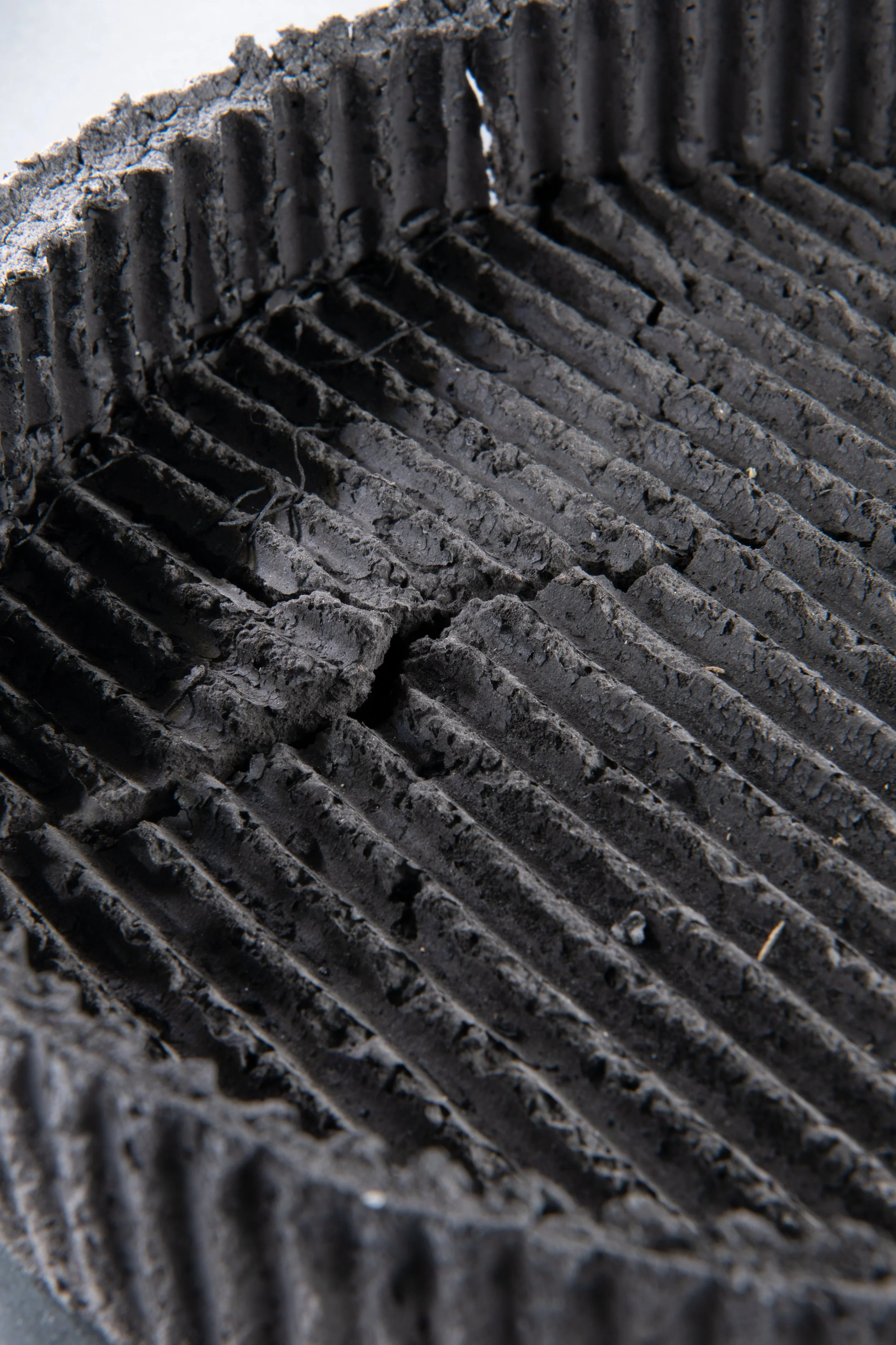 Emile De Visscher, detail of petrified vessel in cardboard, 2020. Image credits: Ophélie Maurus.