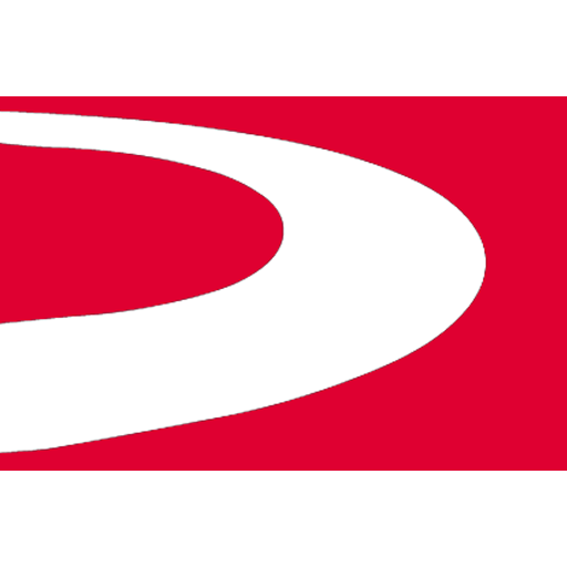 Foyle School of Driving logo. Close-up of a red background with a white curved design.