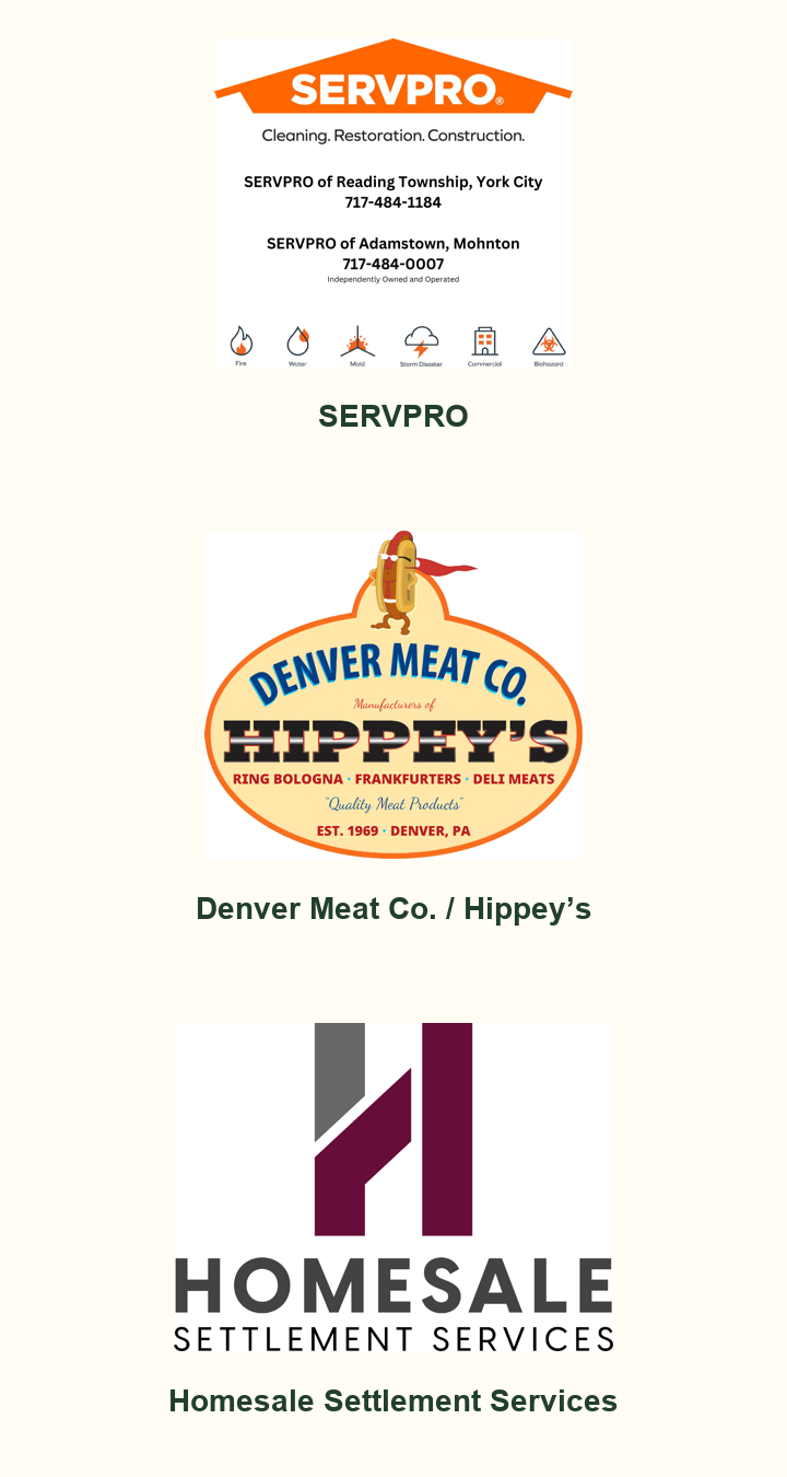 Sponsor logos: SERVPRO, Denver Meat Co. / Hippey’s, and Homesale Settlement Services