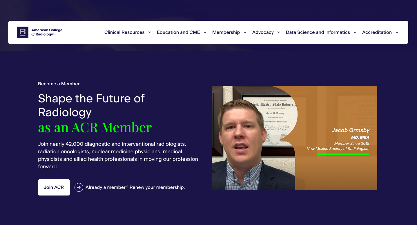 Click to view full UX copy for ACR's Join page