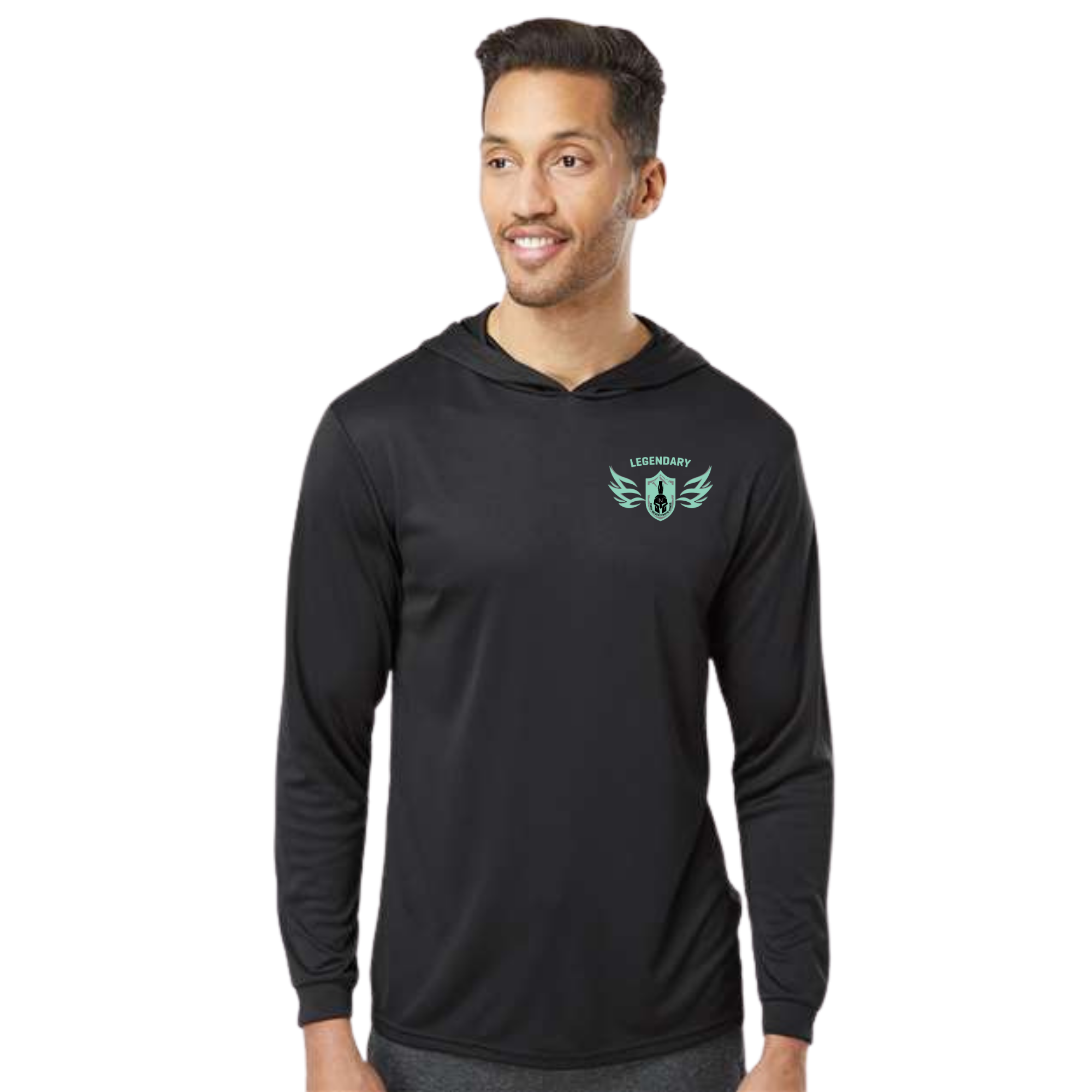 Legendary Bahama Performance Hooded Long Sleeve- Black