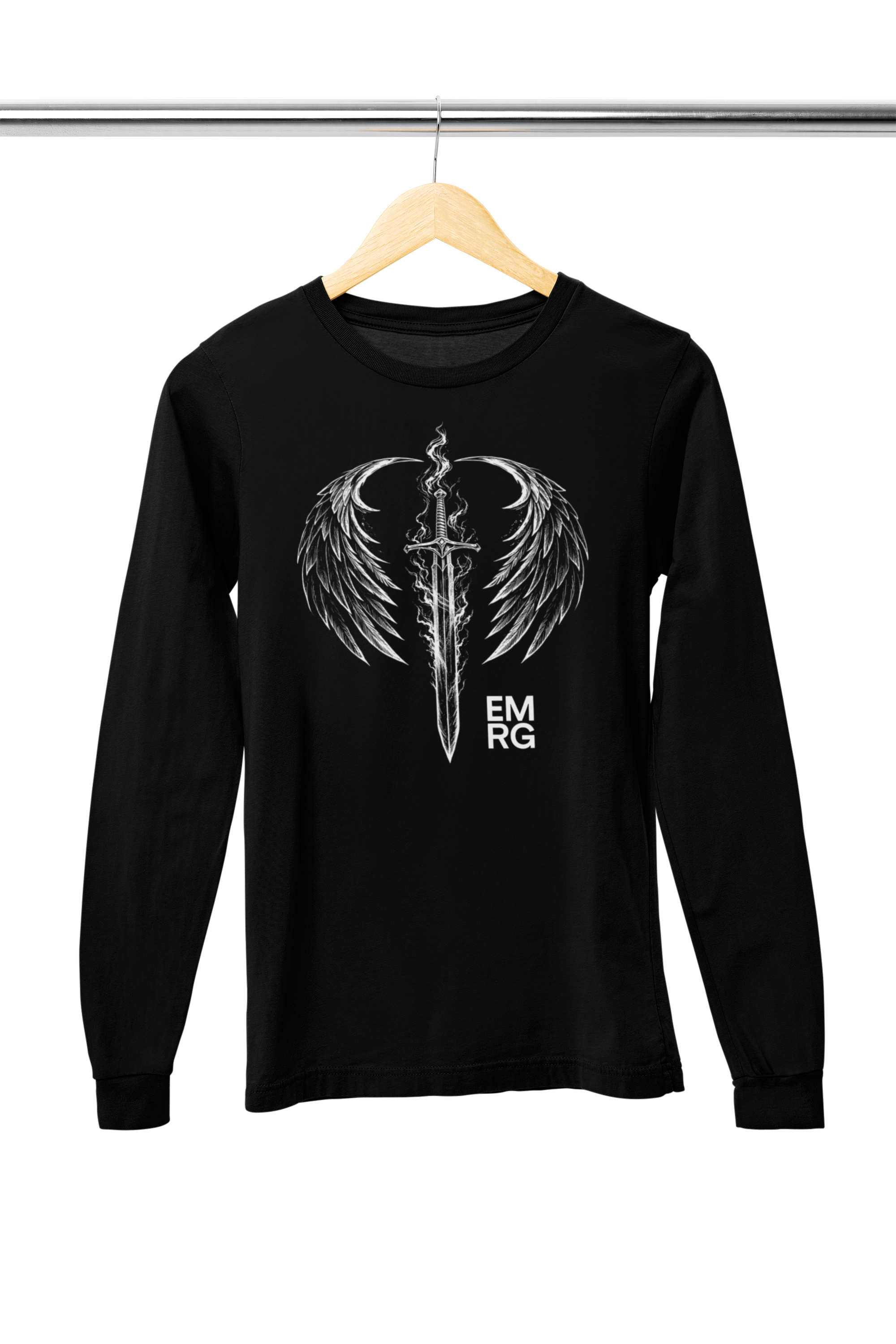 mockup-of-a-bella-canvas-long-sleeve-tee-placed-on-a-wooden-hanger-m35038.png