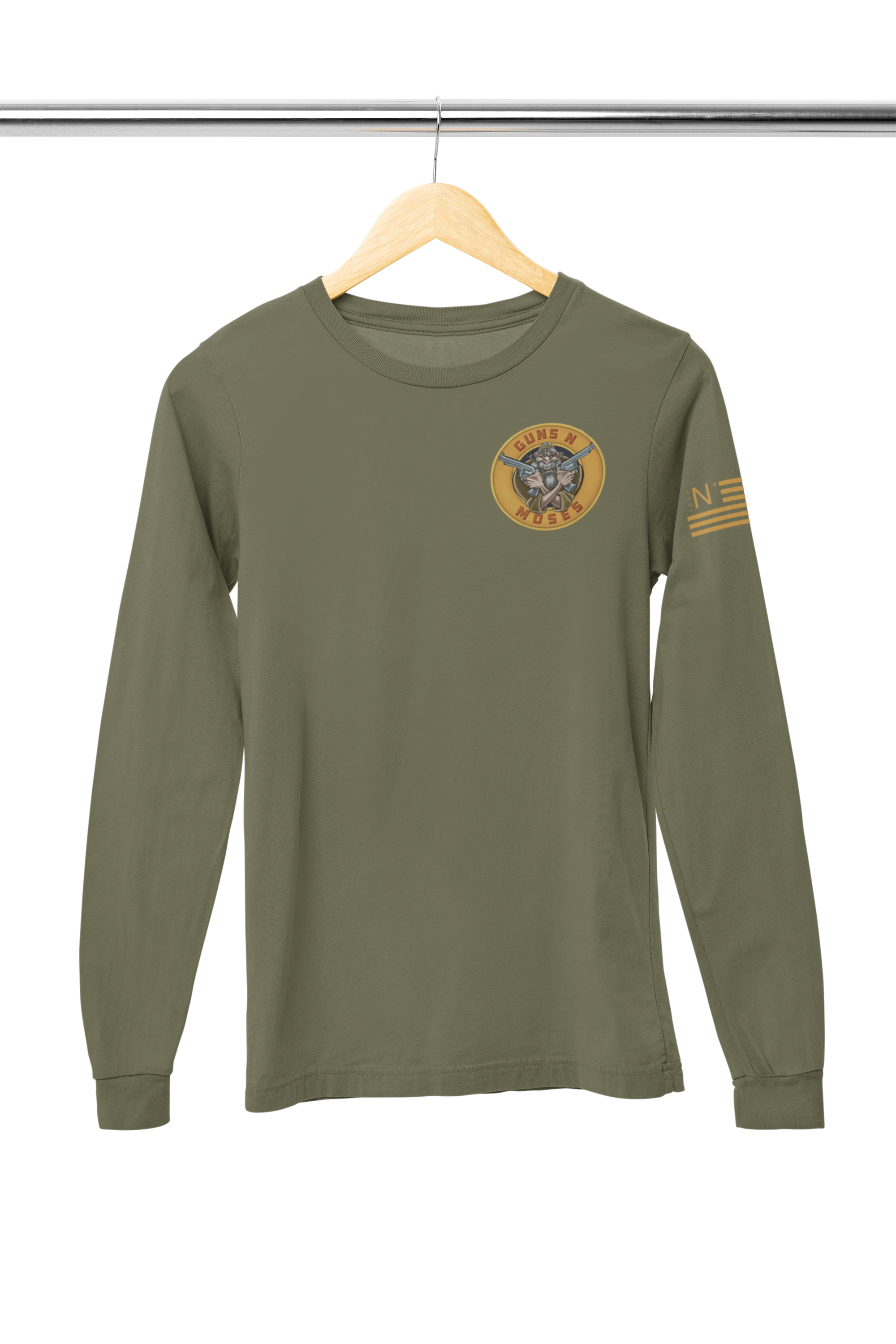 mockup-of-a-bella-canvas-long-sleeve-tee-placed-on-a-wooden-hanger-m35038.png