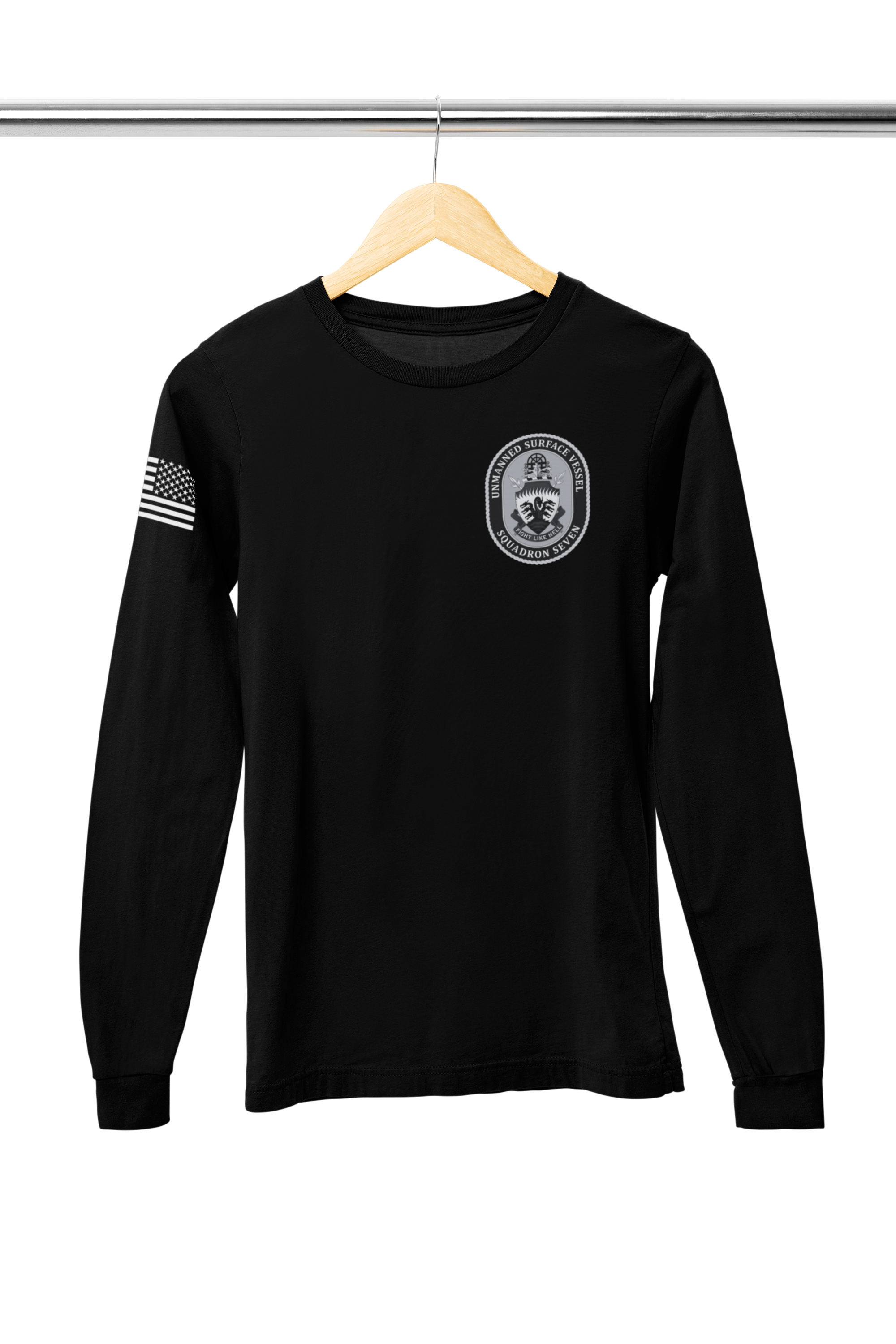 mockup-of-a-bella-canvas-long-sleeve-tee-placed-on-a-wooden-hanger-m35038.png