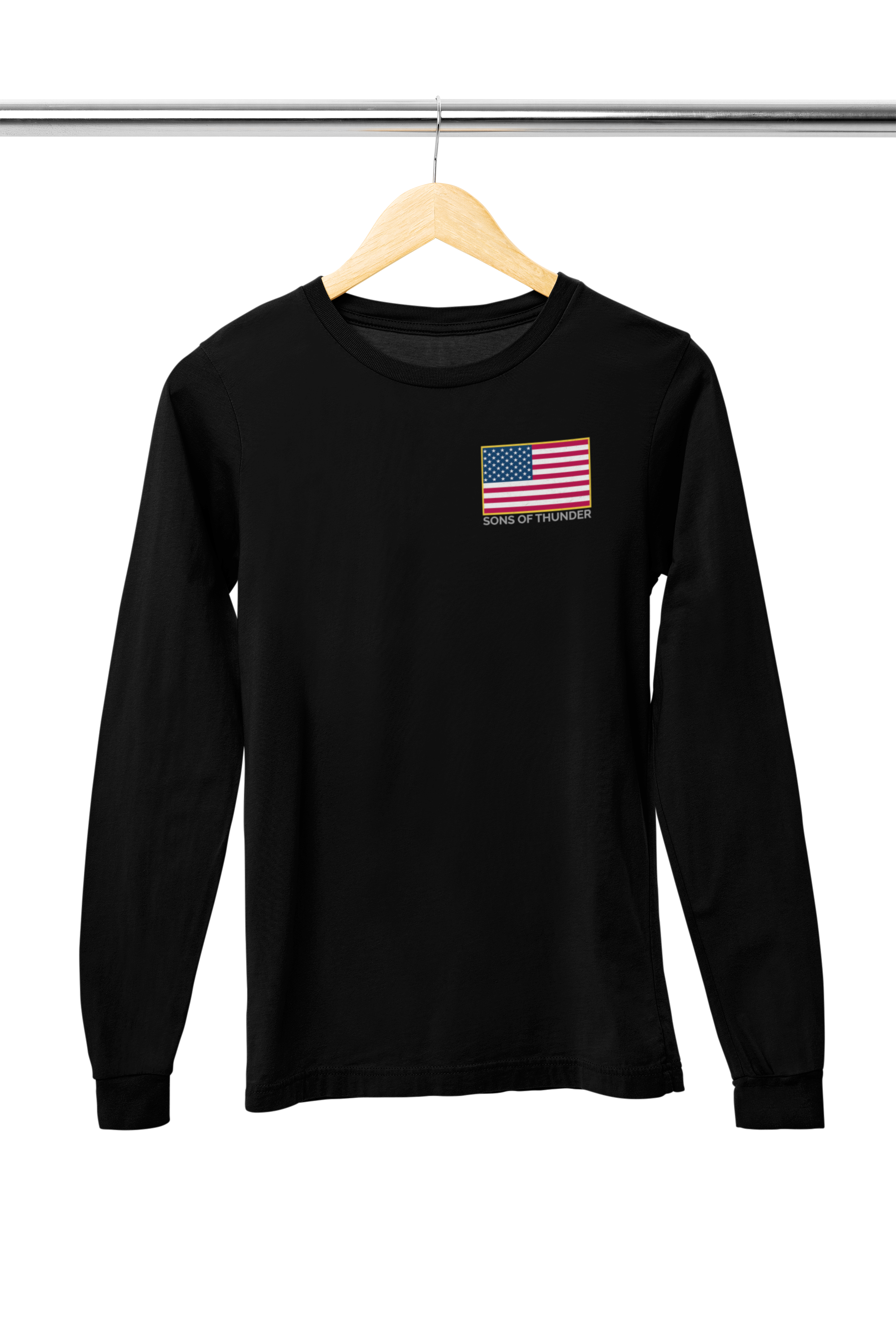 mockup-of-a-bella-canvas-long-sleeve-tee-placed-on-a-wooden-hanger-m35038.png