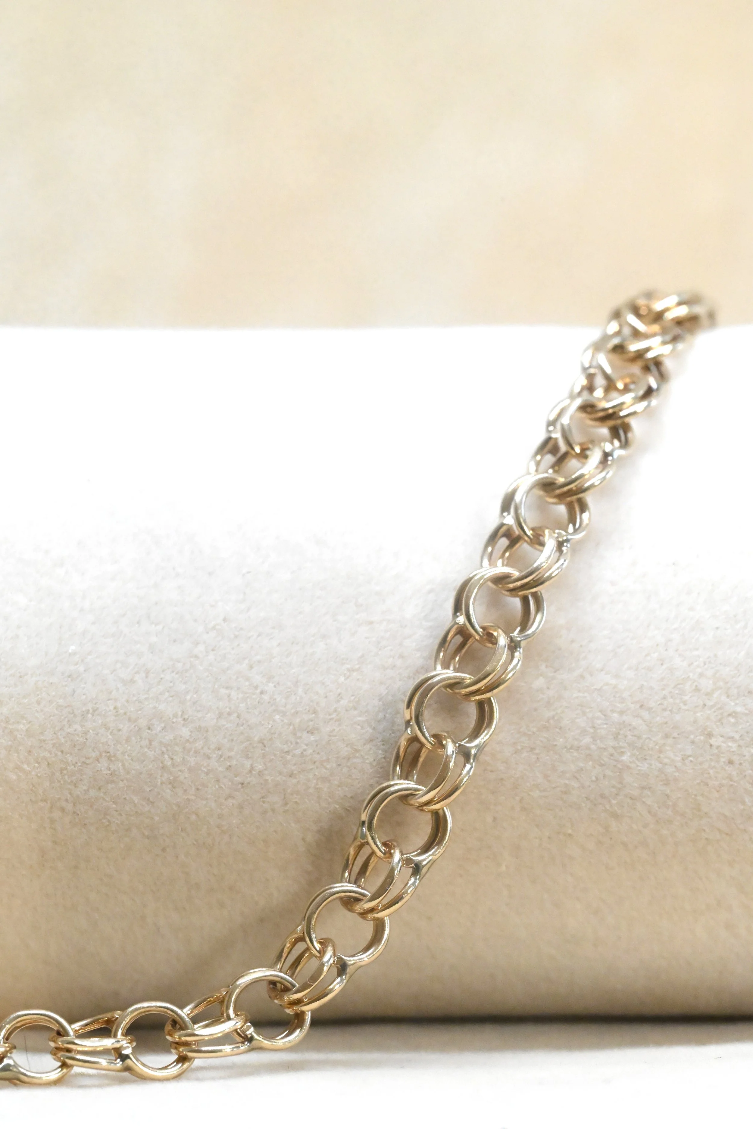 Antique Double link chain bracelet with a twist