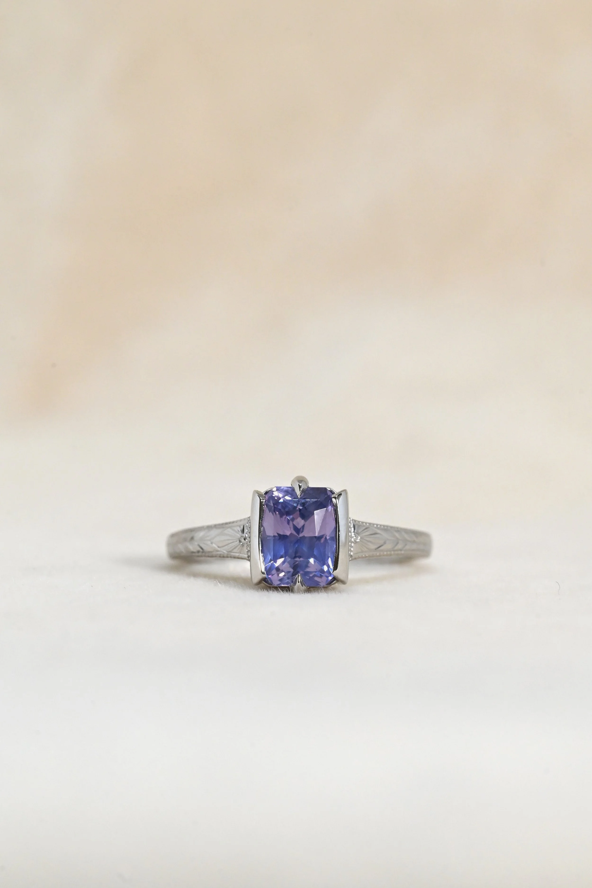 LYDIA RING 2.16ct Violet Radiant Cut Sapphire