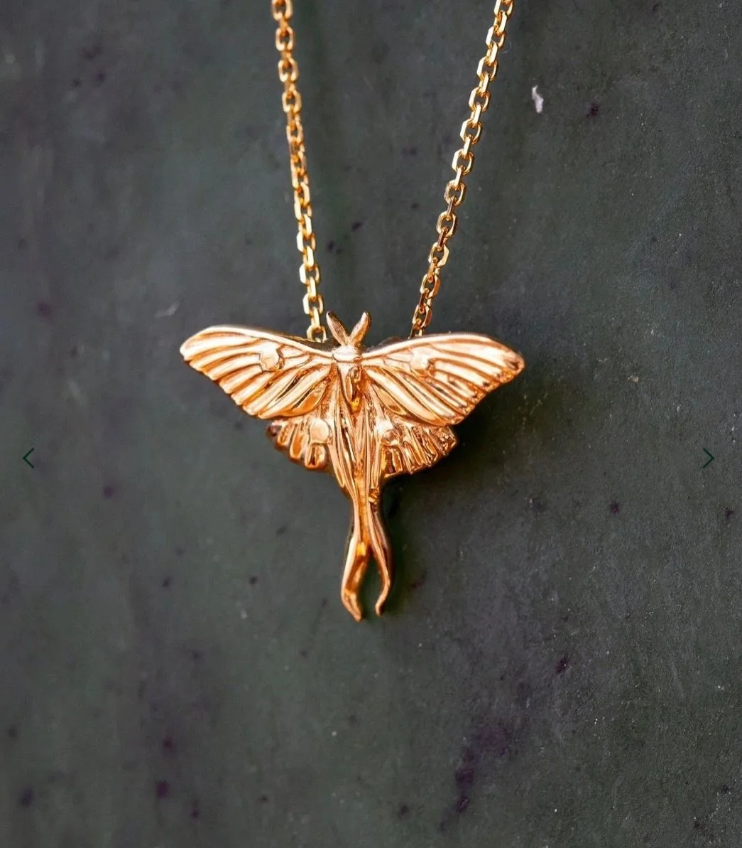 Over the next three days enter to win a 14kt yellow gold Luna Moth pendant - the Luna moth is often associated with hope, a little light in the darkness. 

Running a small business right now feels weird. Marketing my art and myself feels icky and ins