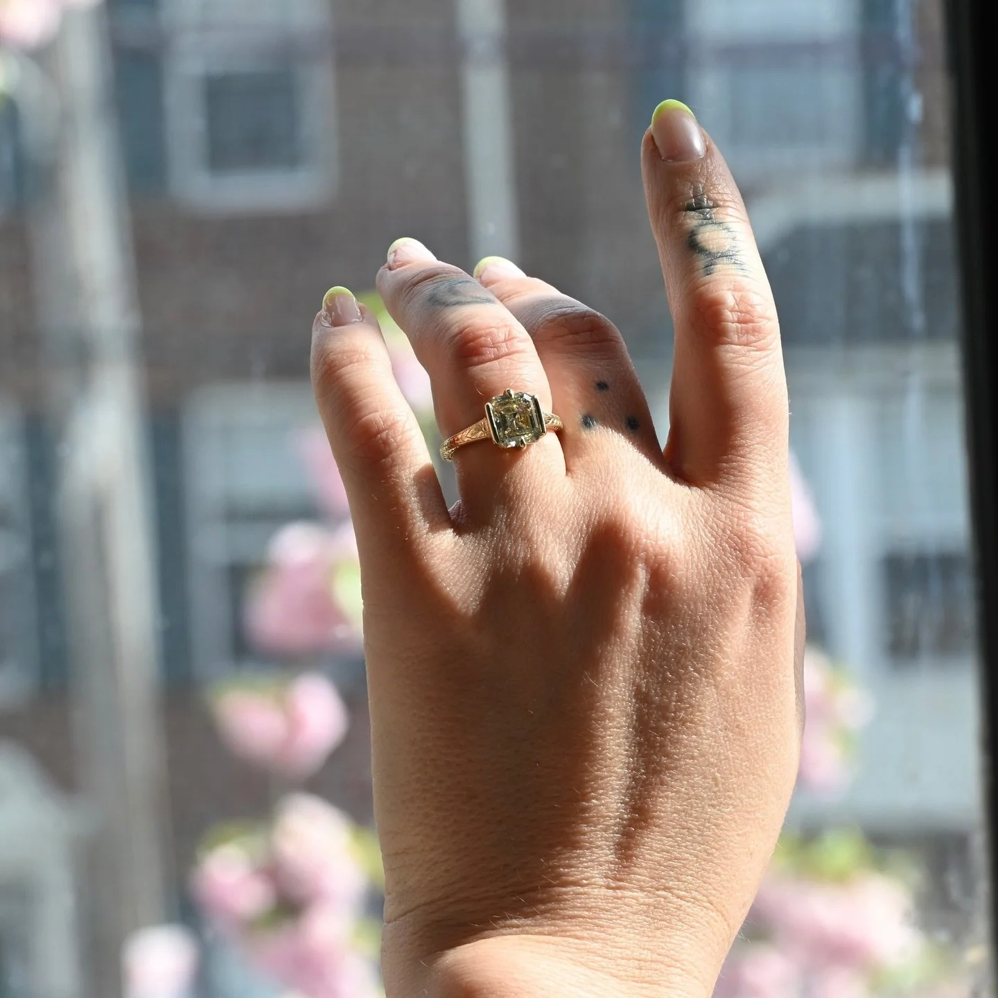 Sneak PEEK | our newest Lydia ring is made with an unbelievable 2.51ct antique asscher cut diamond. Hitting the shop May 7th at 7pm