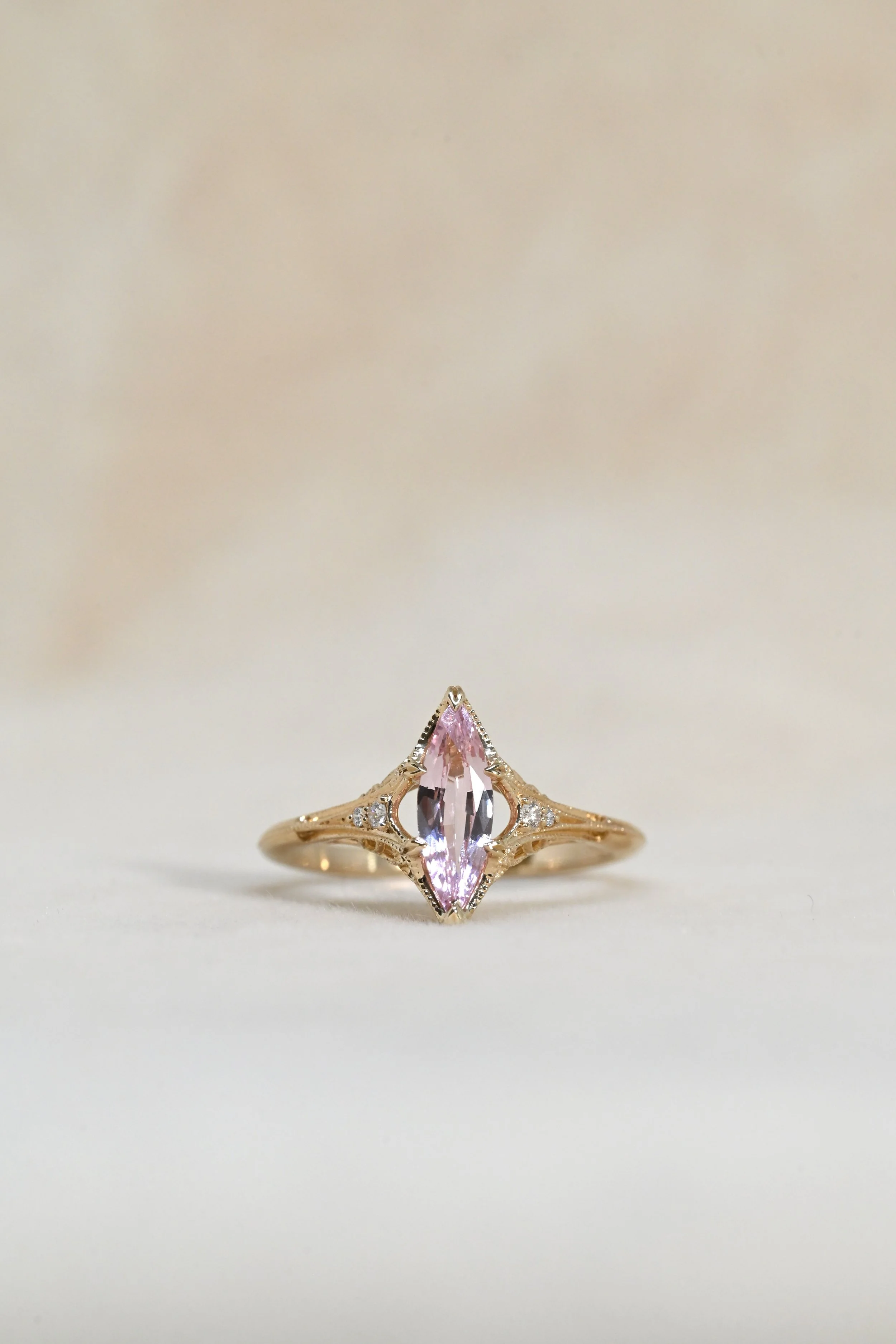 SABRINA RING 1.03ct Blush Pink Elongated Marquis Sapphire