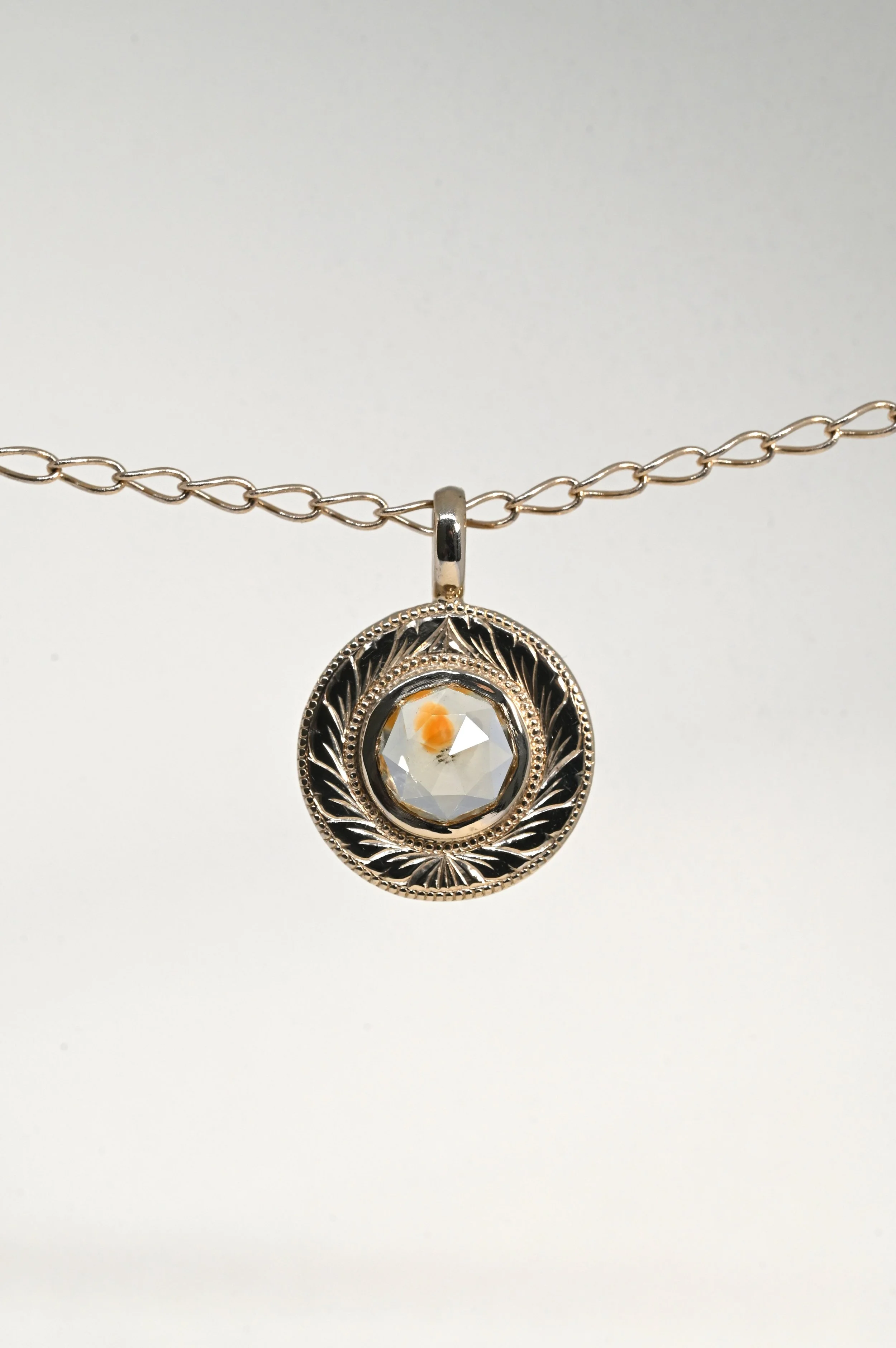 SPIRAL PENDANT | WREATH 1.58ct Rose Cut Montana Sapphire
