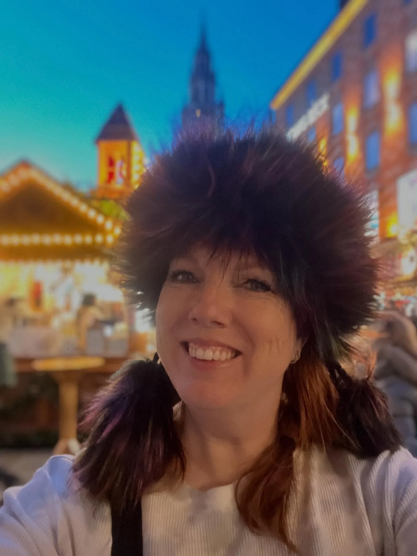 Out to start a new trend when I get home. Who&rsquo;s in? Ha ha. Christmas market in Munich&hellip;jolly holiday for sure. Also, my brother and I laugh so hard when we&rsquo;re together people think we&rsquo;re drunk but we&rsquo;re just punch drunk 