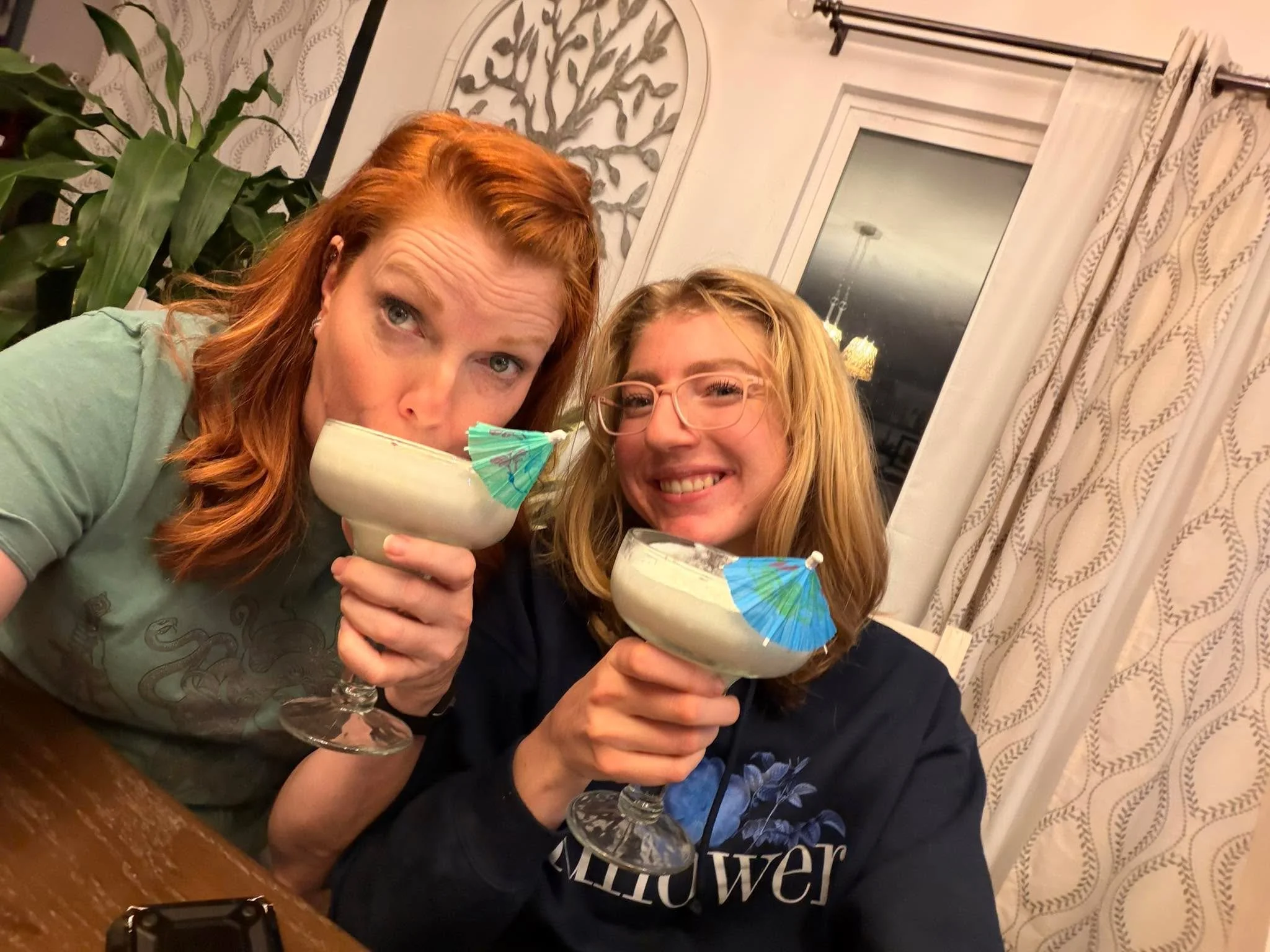 Chilling with a mockcolada and my Tay Tay. Tomorrow is a super Monday&hellip;.this calls for serious reinforcement.