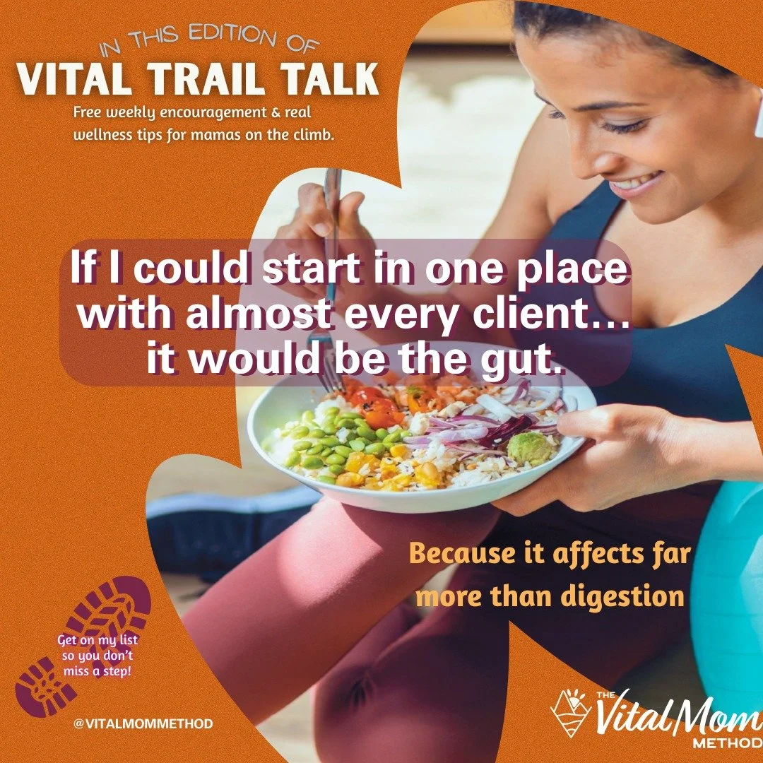 Hey mama, 

If I could pick one place to start with almost every client, it would be the gut. Because when your gut is struggling, it doesn&rsquo;t just affect digestion. It can ripple into your energy, mood, hormones, metabolism, cravings, and more.