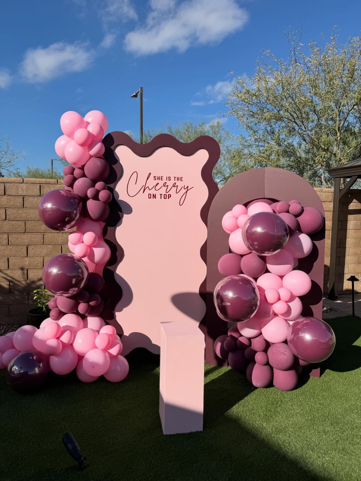 Cherry on top kind of love 💕
This Valentine&rsquo;s season, we&rsquo;re bringing the romance with custom balloon installs and statement backdrops made to turn heads and steal hearts. From soft blush tones to deep berry moments, every detail is desig