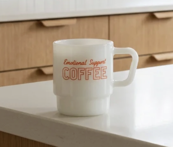 Emotional Support Coffee Milk Glass Mug