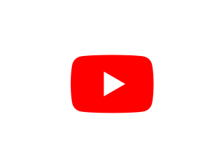 YouTube play button logo with black background