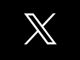 Minimalist white logo of an X-like symbol on a black background.