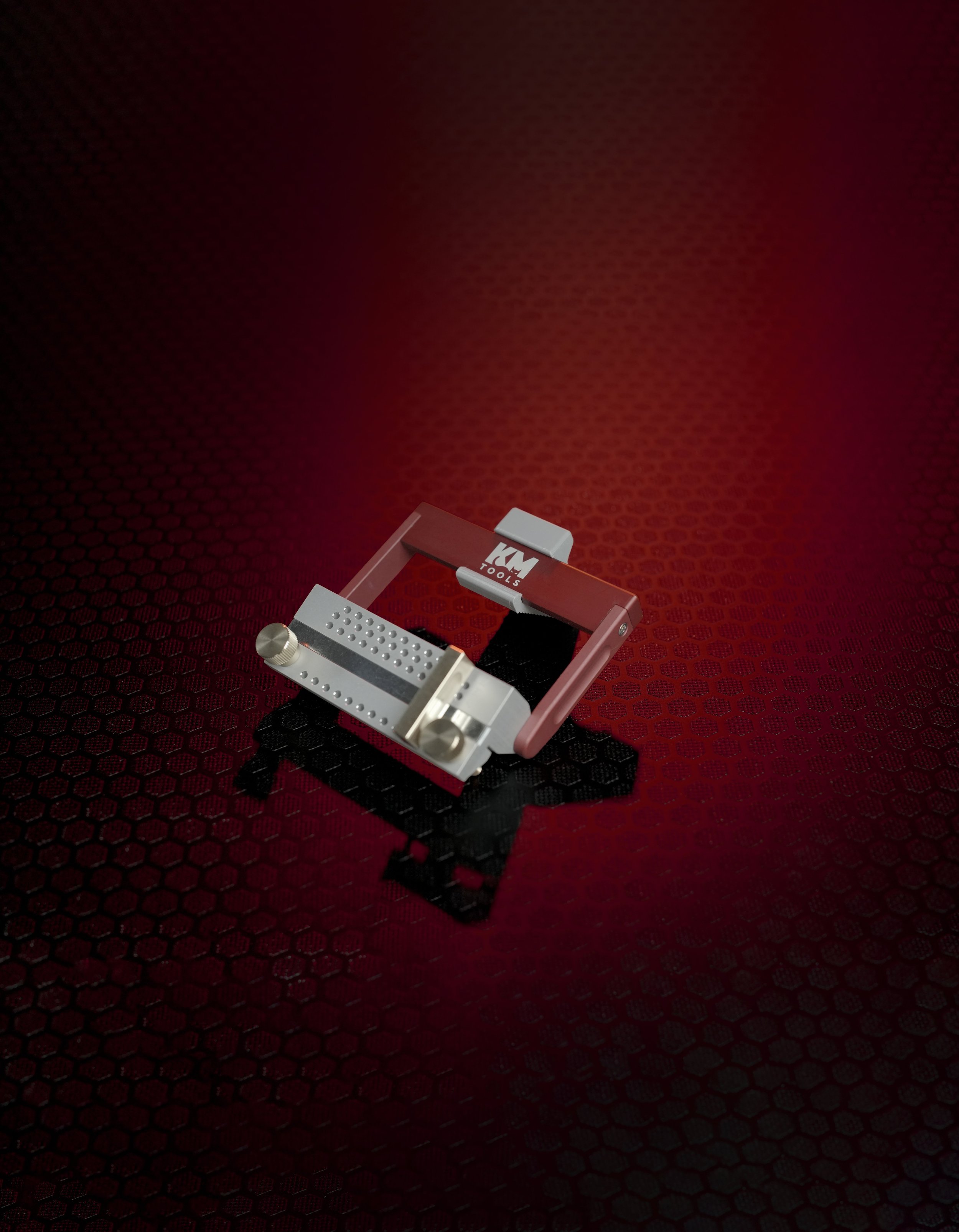 A beauty shot of the KM Tools Universal Sharpening Jig