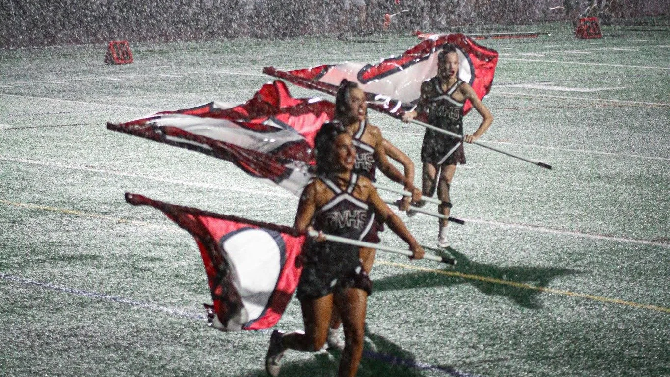 On Friday Night, a MONSOON hit the Moe right as the game started. Where were the GV Cheerleaders and Band? Braving the storm, cheering on the Jags and giving us incredible energy! GV Football would like to thank our incredible Cheerleaders and Band f