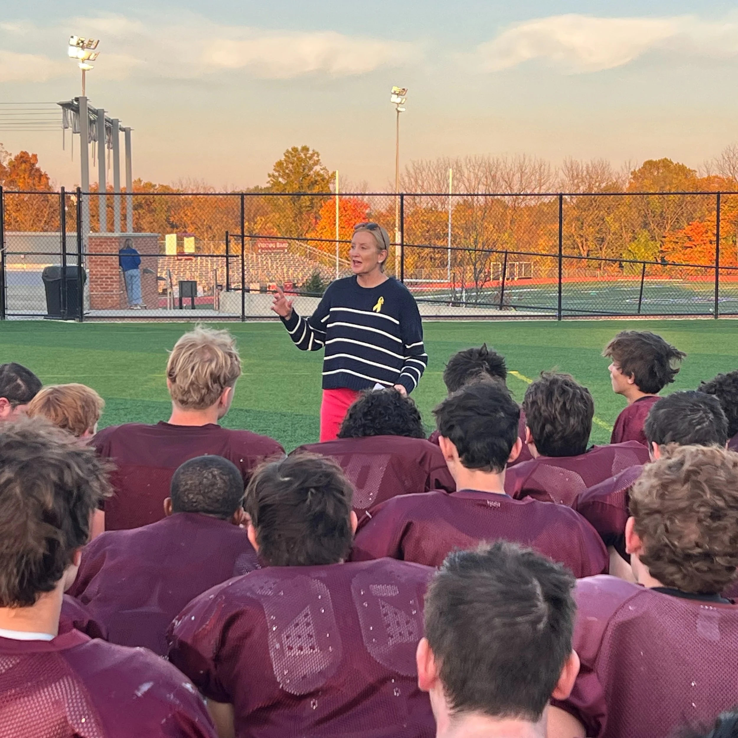 Friday Night is our GOLD OUT Pediatric Cancer Awareness Game, and yesterday, we had a very special guest, Jackie Radcliffe, come and talk to our team about Pediatric Cancer. Jackie shared the story of her daughter Charlotte and the @charlottegracefun