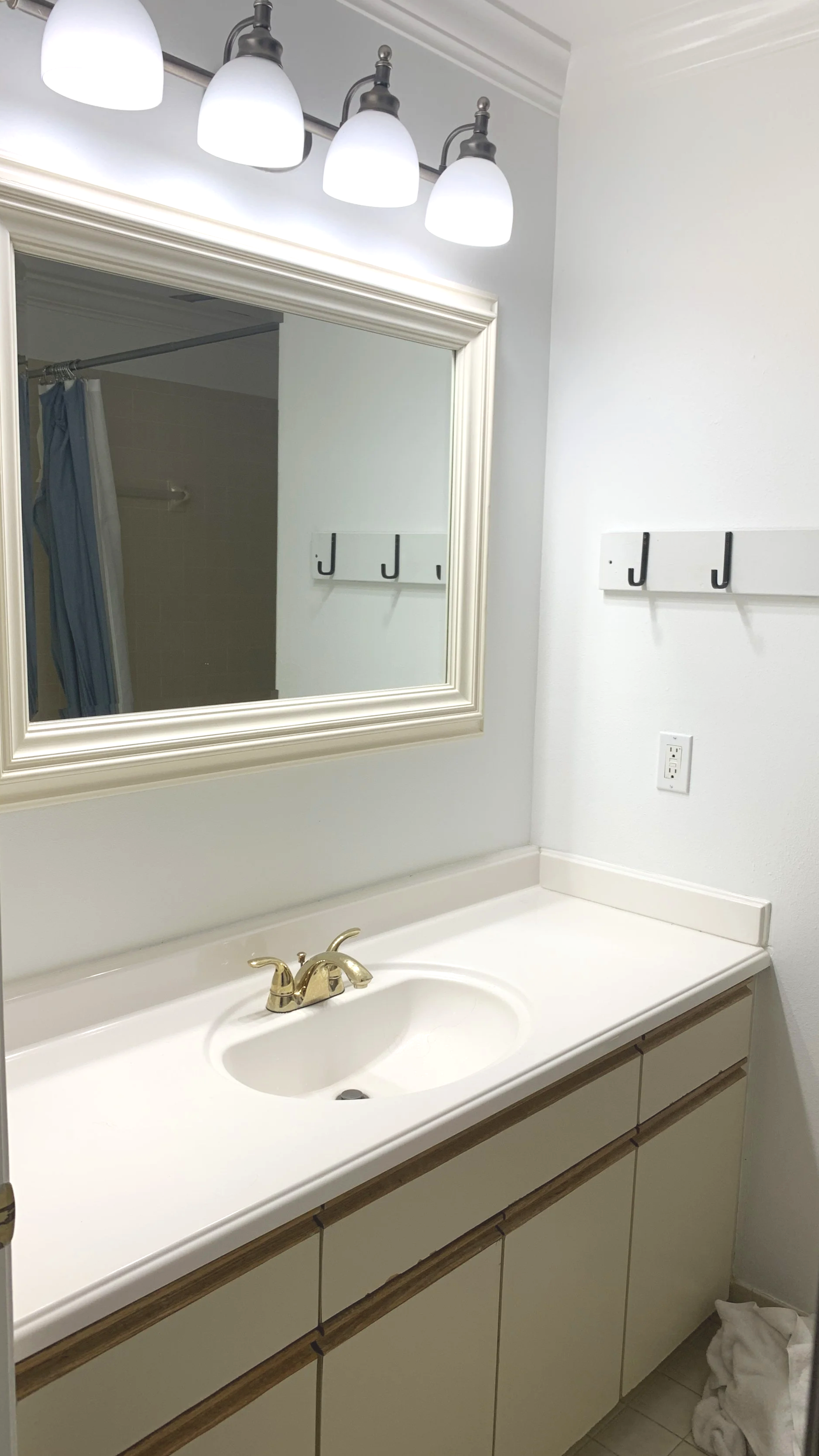 Primary Bathroom Vanity Before Renovation