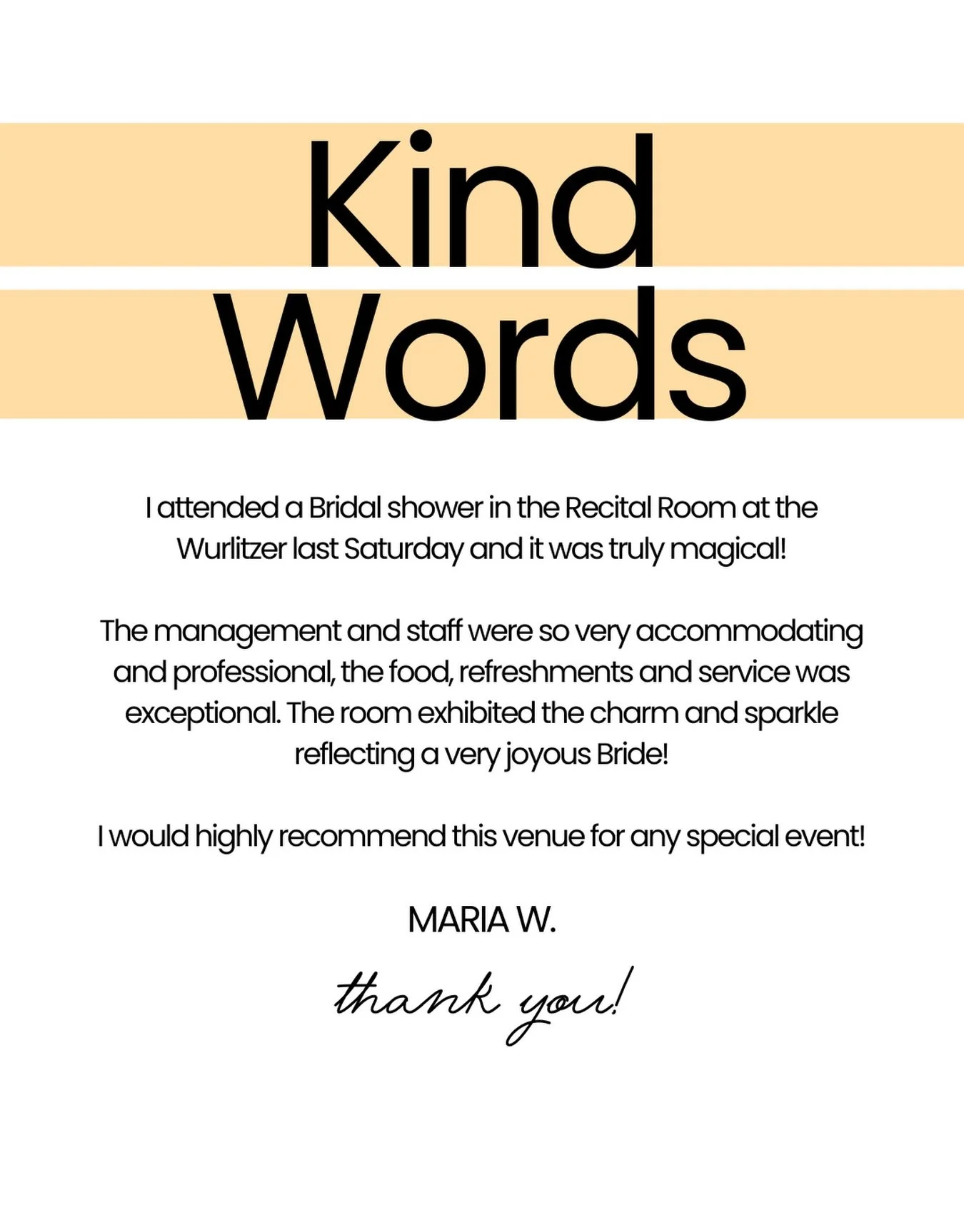 Thank you so much, Maria! 🥲❤️

Reach out for your event! We have 4 spaces in the Wurlitzer Building available and would love to show you around! Reach out via link in bio!

#wurlitzerevents #buffaloweddings #wnyweddings #buffalovenues #wnyevents