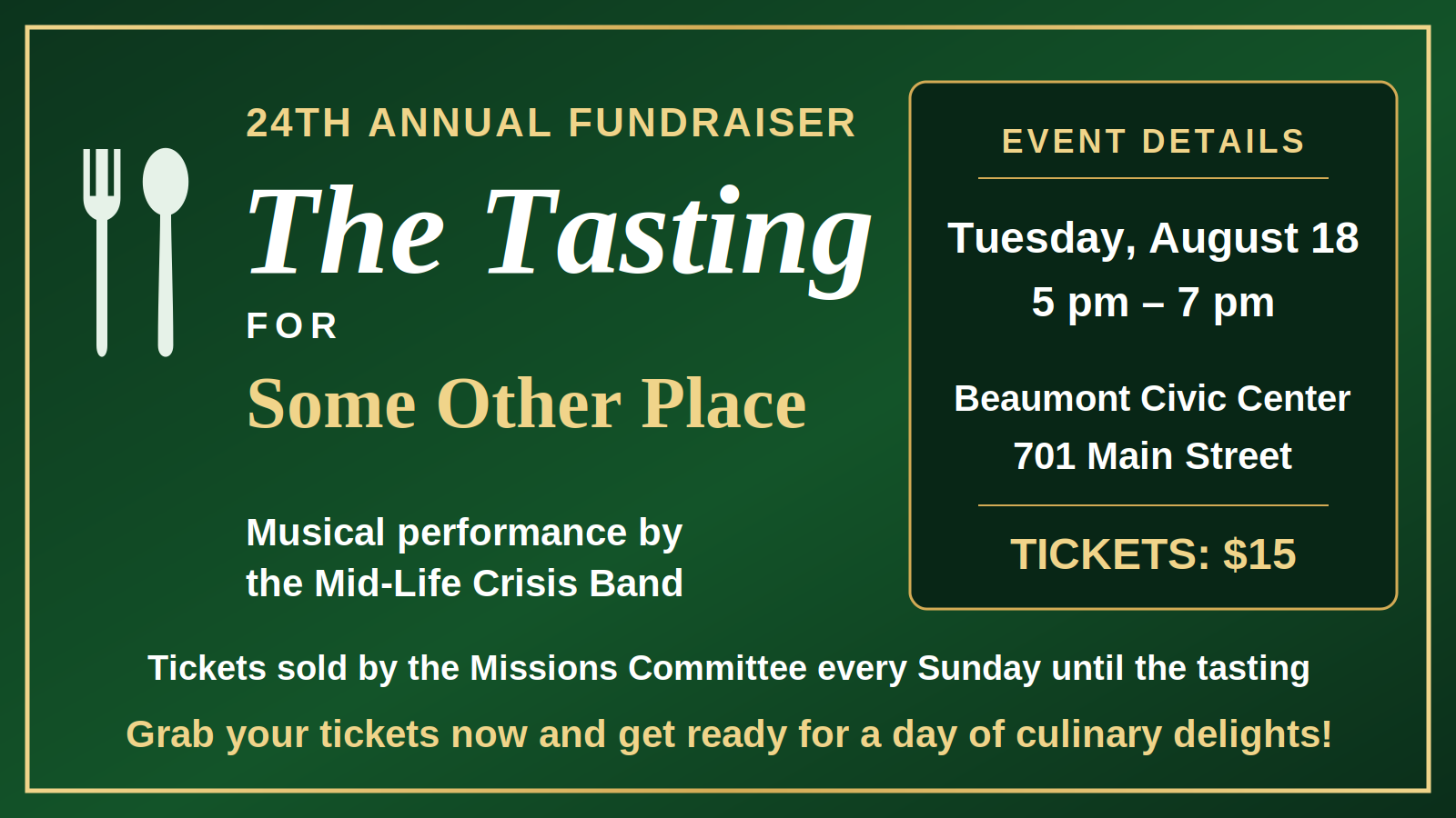 The Tasting For Some Other Place