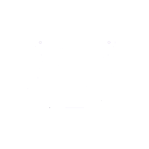 Simple white pig-like face with antennae on a black background.
