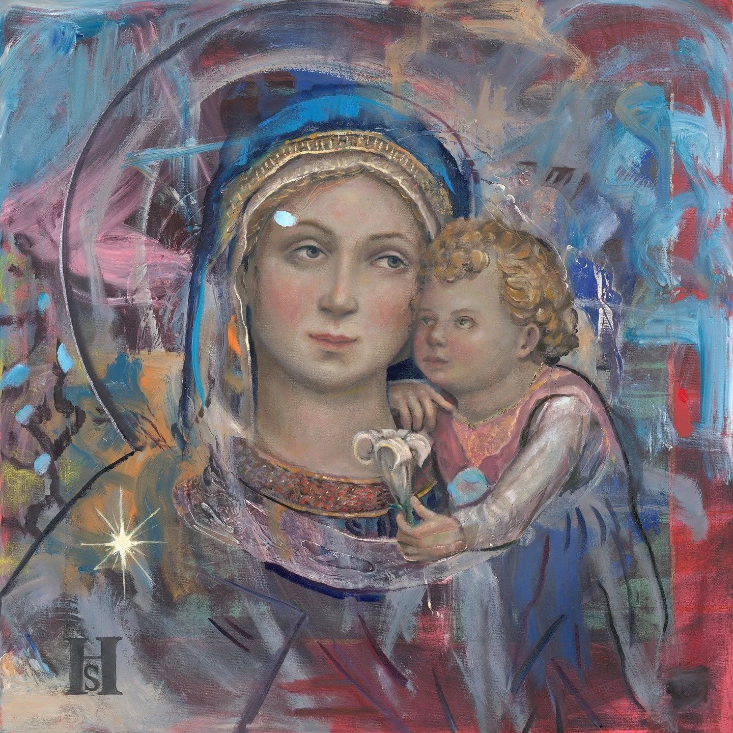 Introducing one of our Featured Christmas pieces done by the talented @hollyschapker! There will be many special editions of this piece available at Open Studio this Friday and Saturday. Come by to be inspired to bring sacred art into your home and h