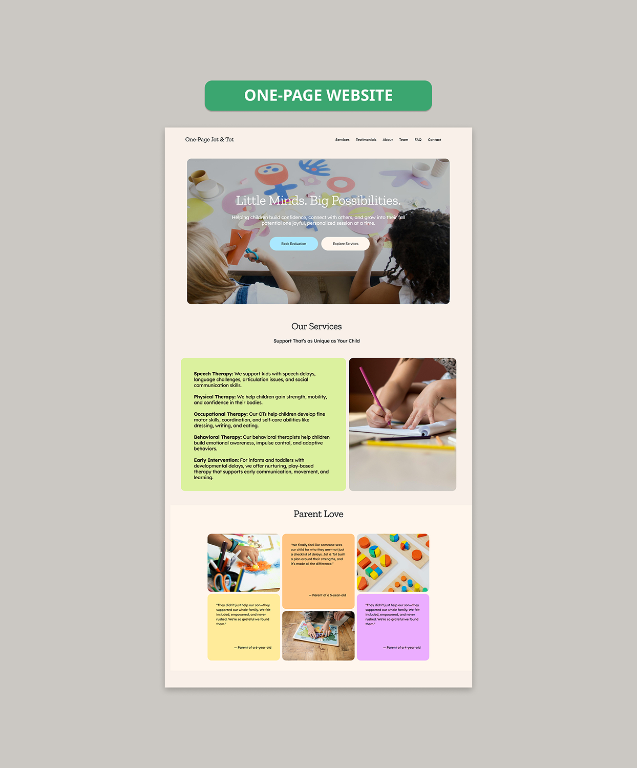 One-Page Jot & Tot