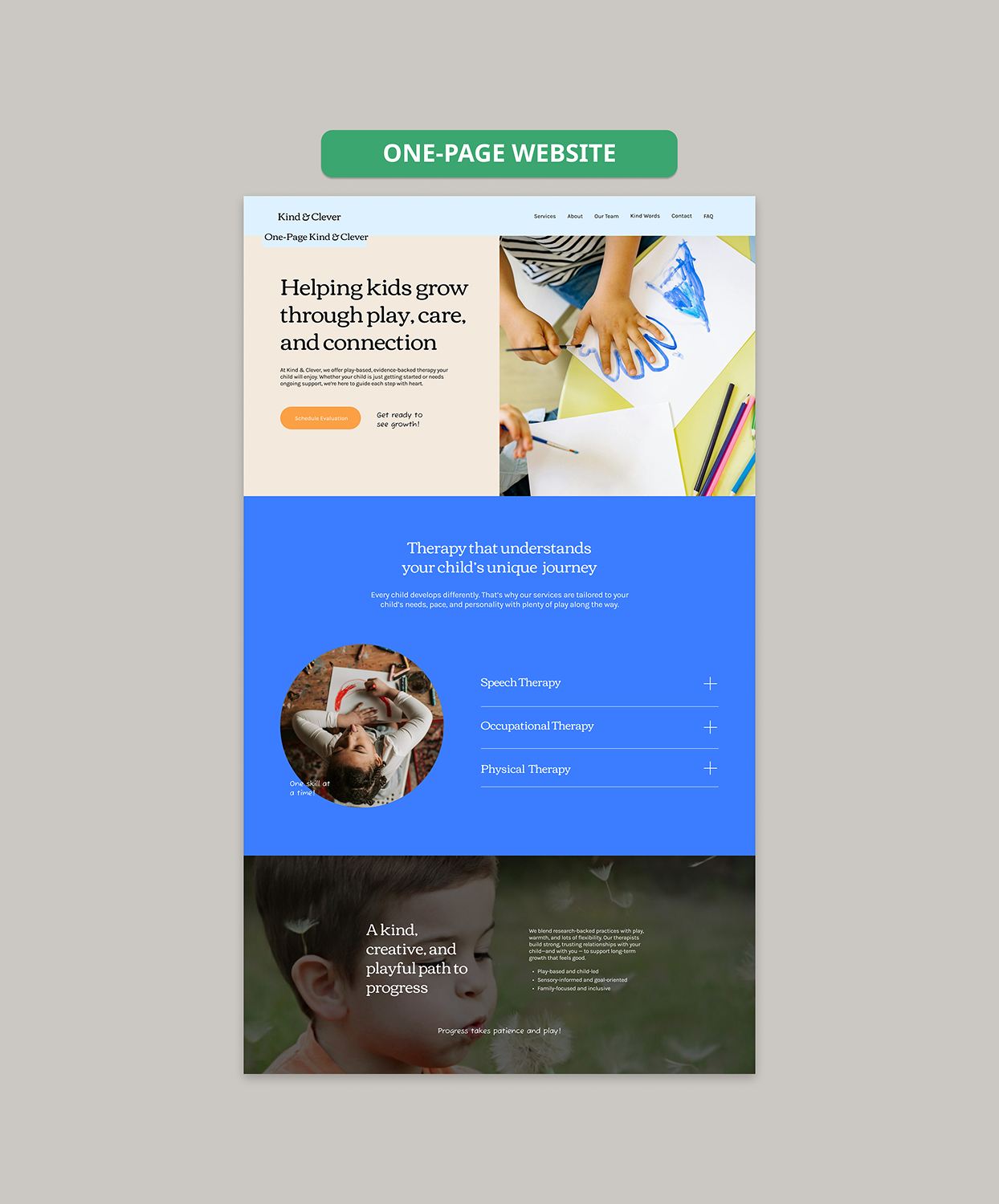 One-Page Kind & Clever