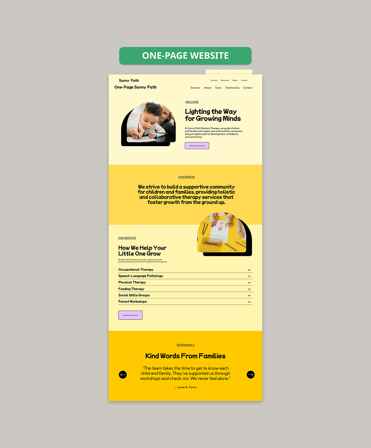 One-Page Sunny Path