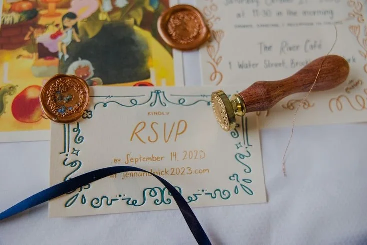 Wedding Invitation Suite with RSVP for Newlyweds at The River Cafe.jpeg