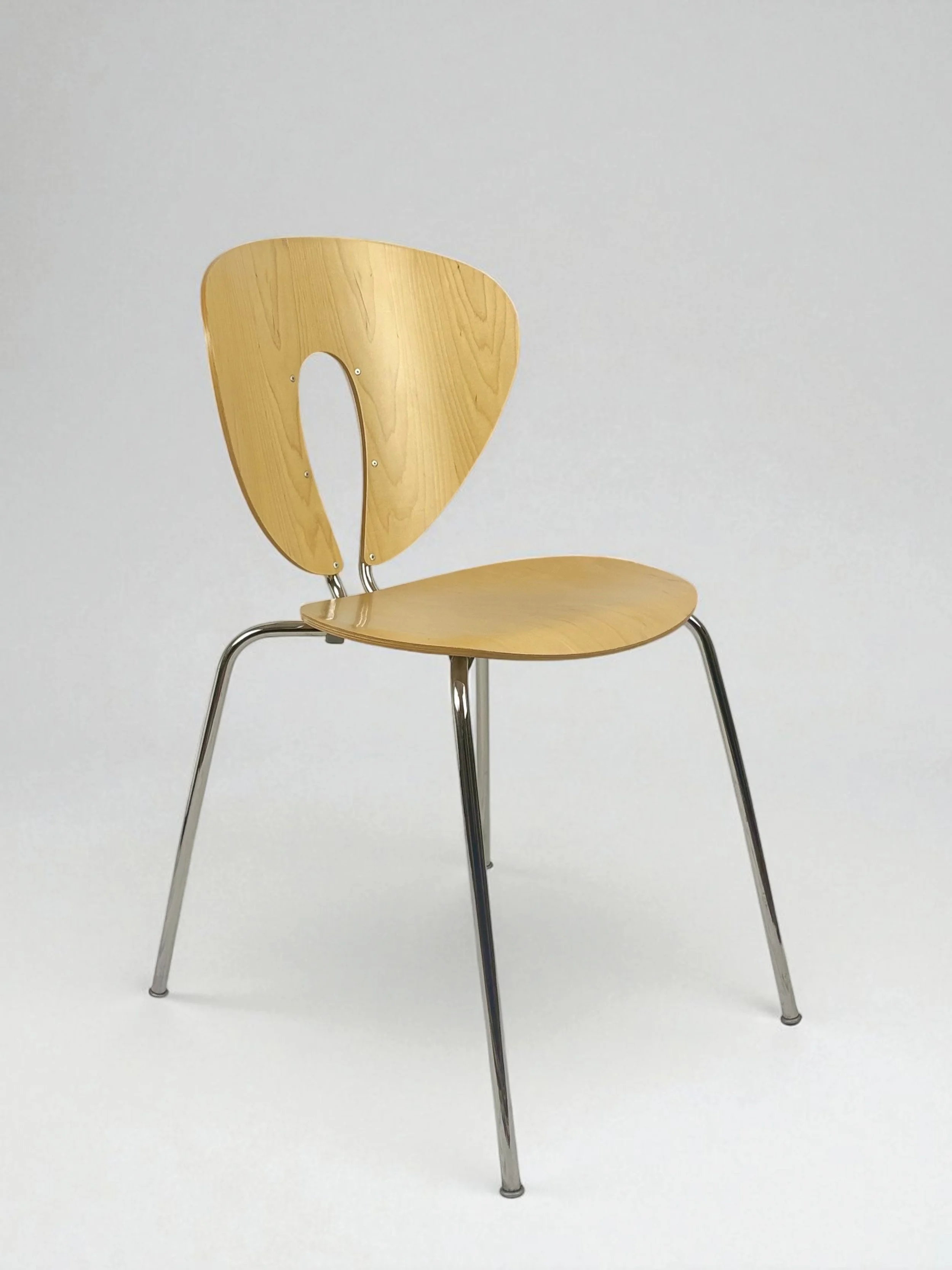 STUA Globus Chairs in Oak and Chromed Steel