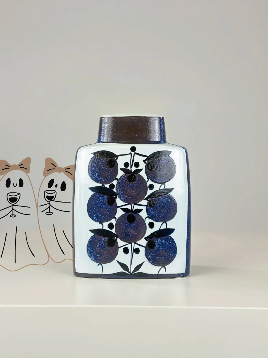Grethe Helland Hansen Blueberry Vase, Made by Royal Aluminia, Denmark
